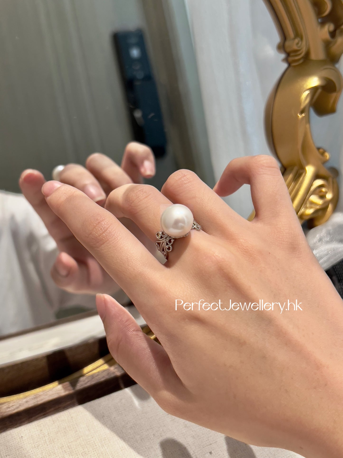 Freshwater Pearl S925 Ring | 淡水珍珠蕾絲戒指