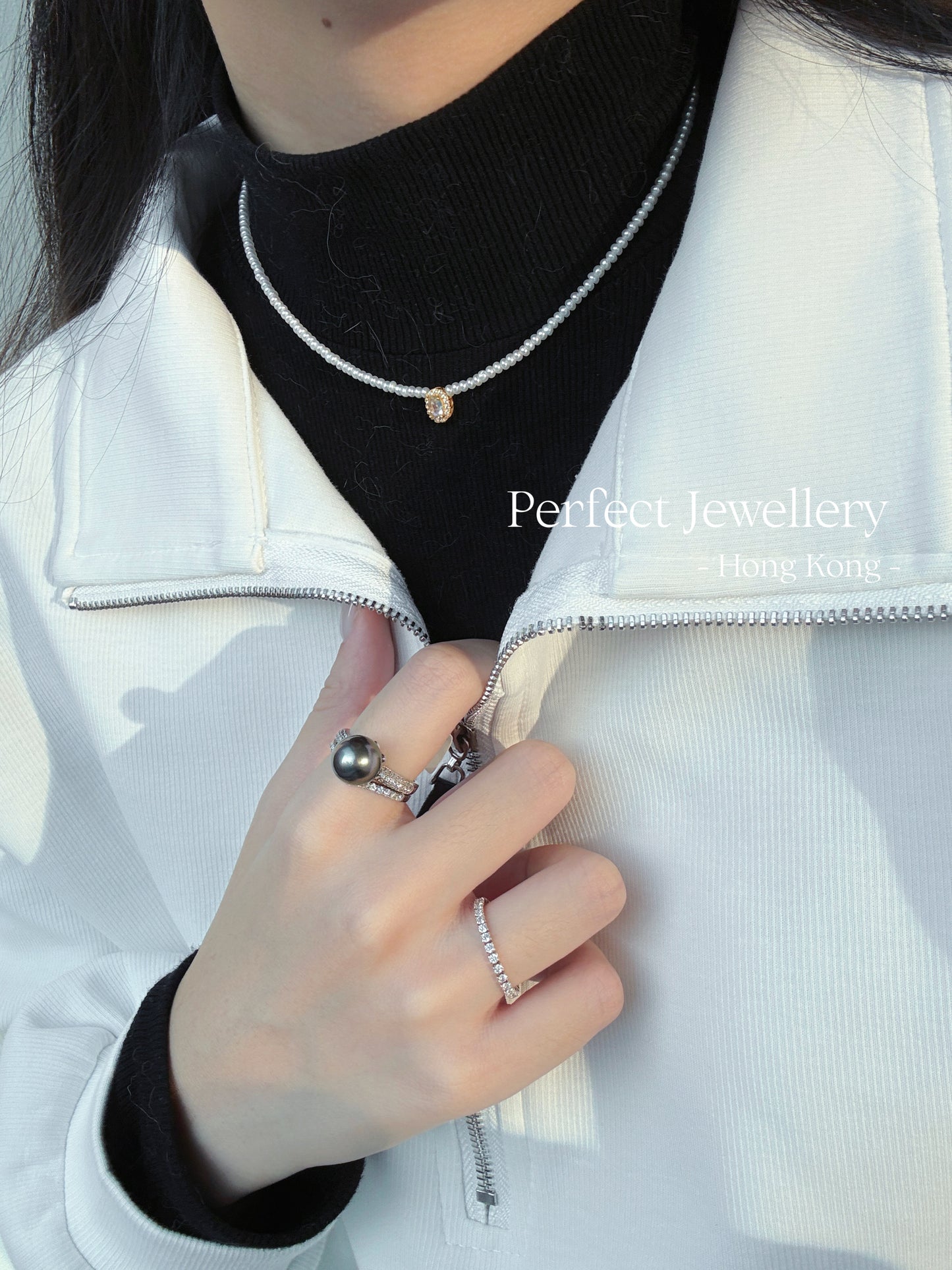 Moonstone & Freshwater Pearl S925 Necklace | 月光石&Bb淡水珍珠S925項鍊