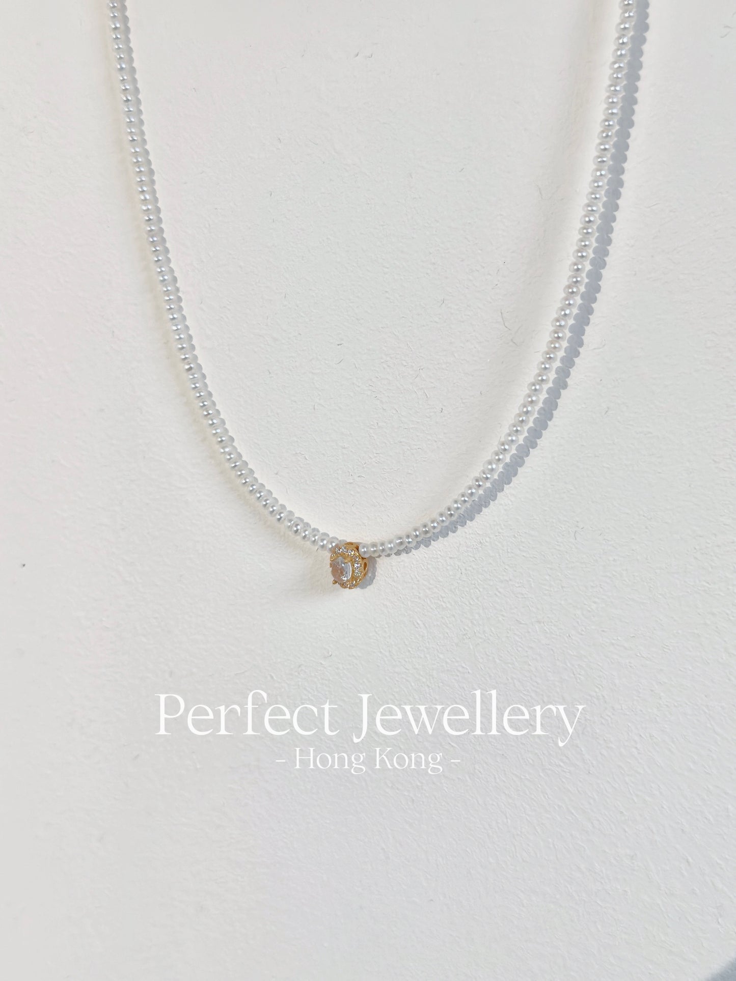 Moonstone & Freshwater Pearl S925 Necklace | 月光石&Bb淡水珍珠S925項鍊
