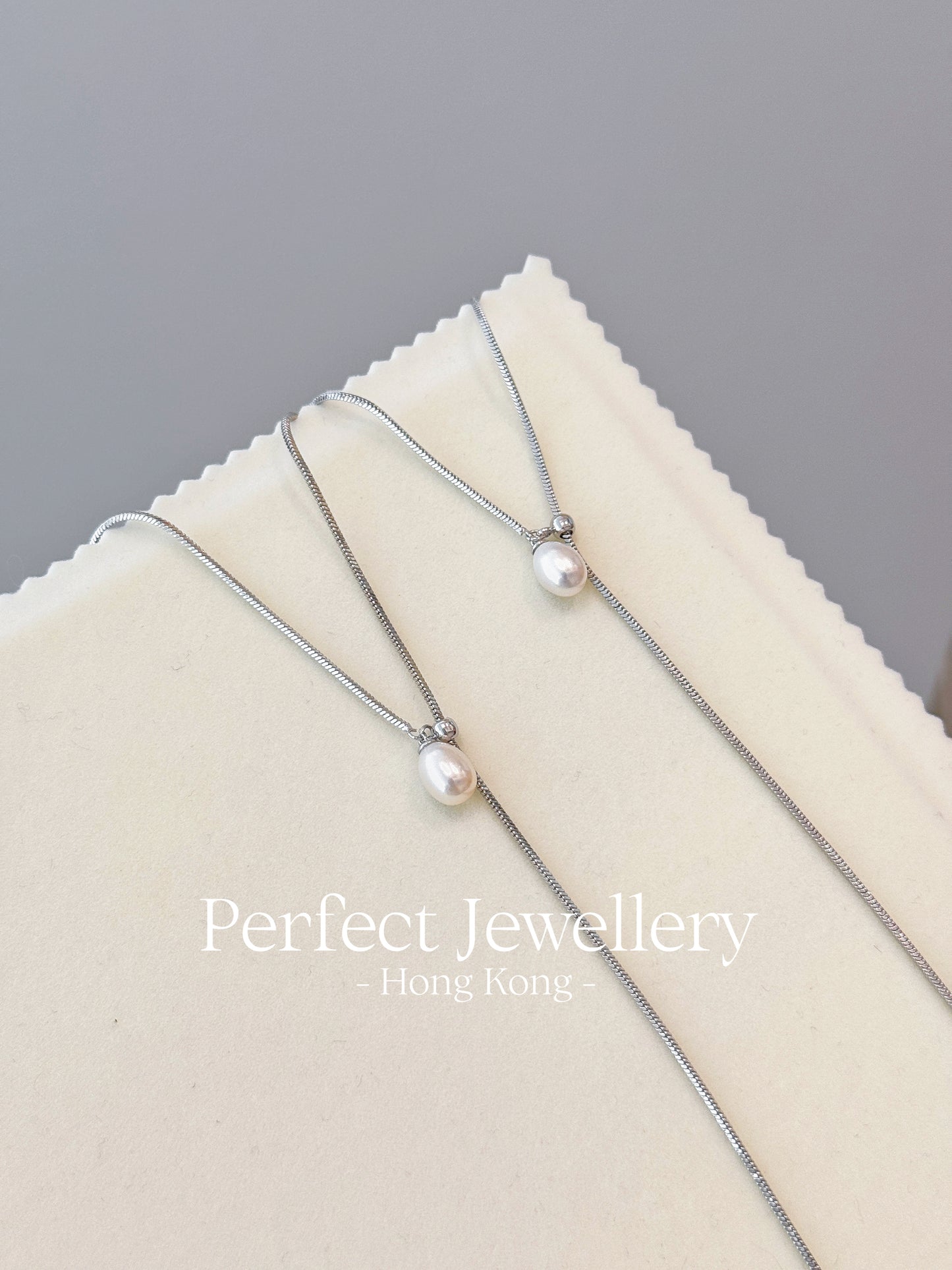 Freshwater Pearl Y Shape Necklace | 淡水珍珠小水滴Y字伸縮項鍊