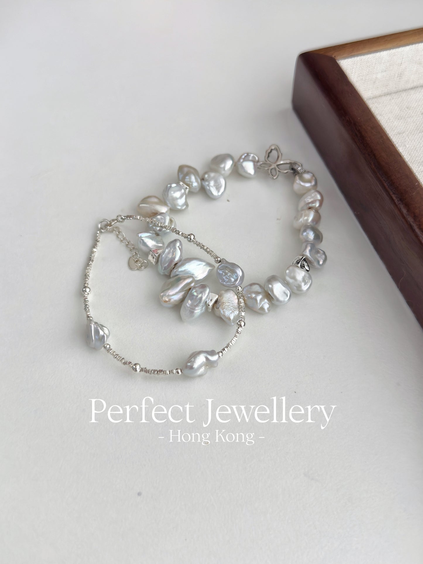 Baroque Freshwater Pearl S925 Bracelet | 淡水珍珠碎銀冷白S925手鍊