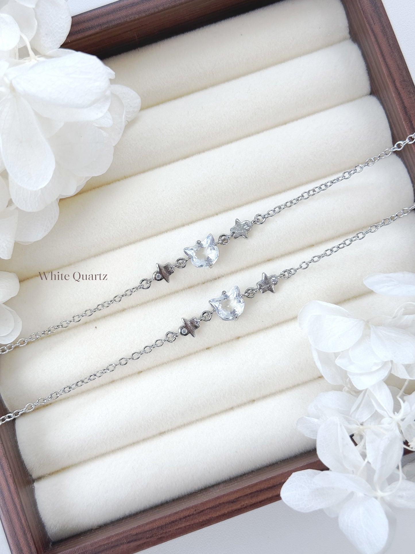 White Quartz Bracelet 白水晶貓貓手鍊