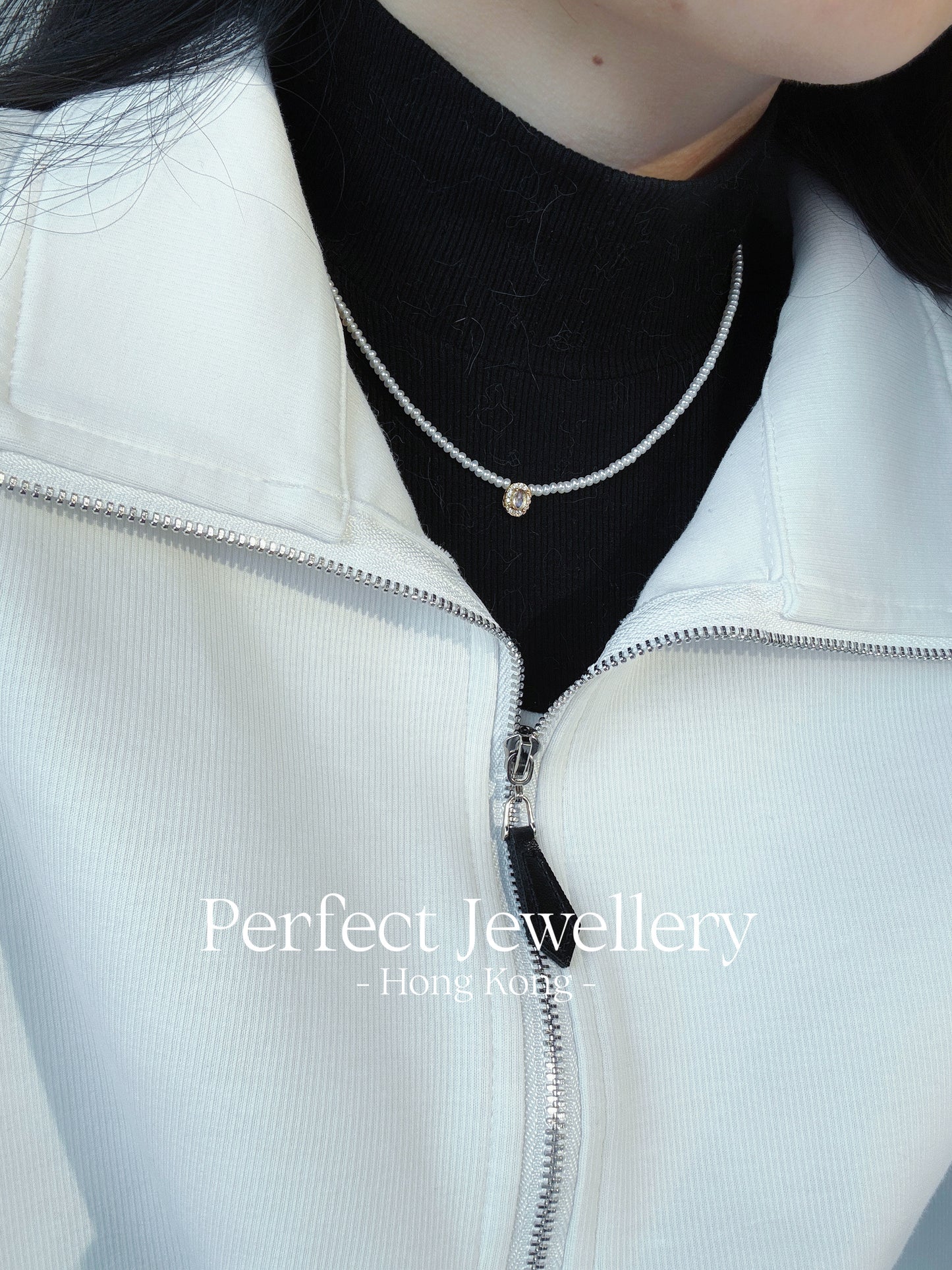 Moonstone & Freshwater Pearl S925 Necklace | 月光石&Bb淡水珍珠S925項鍊