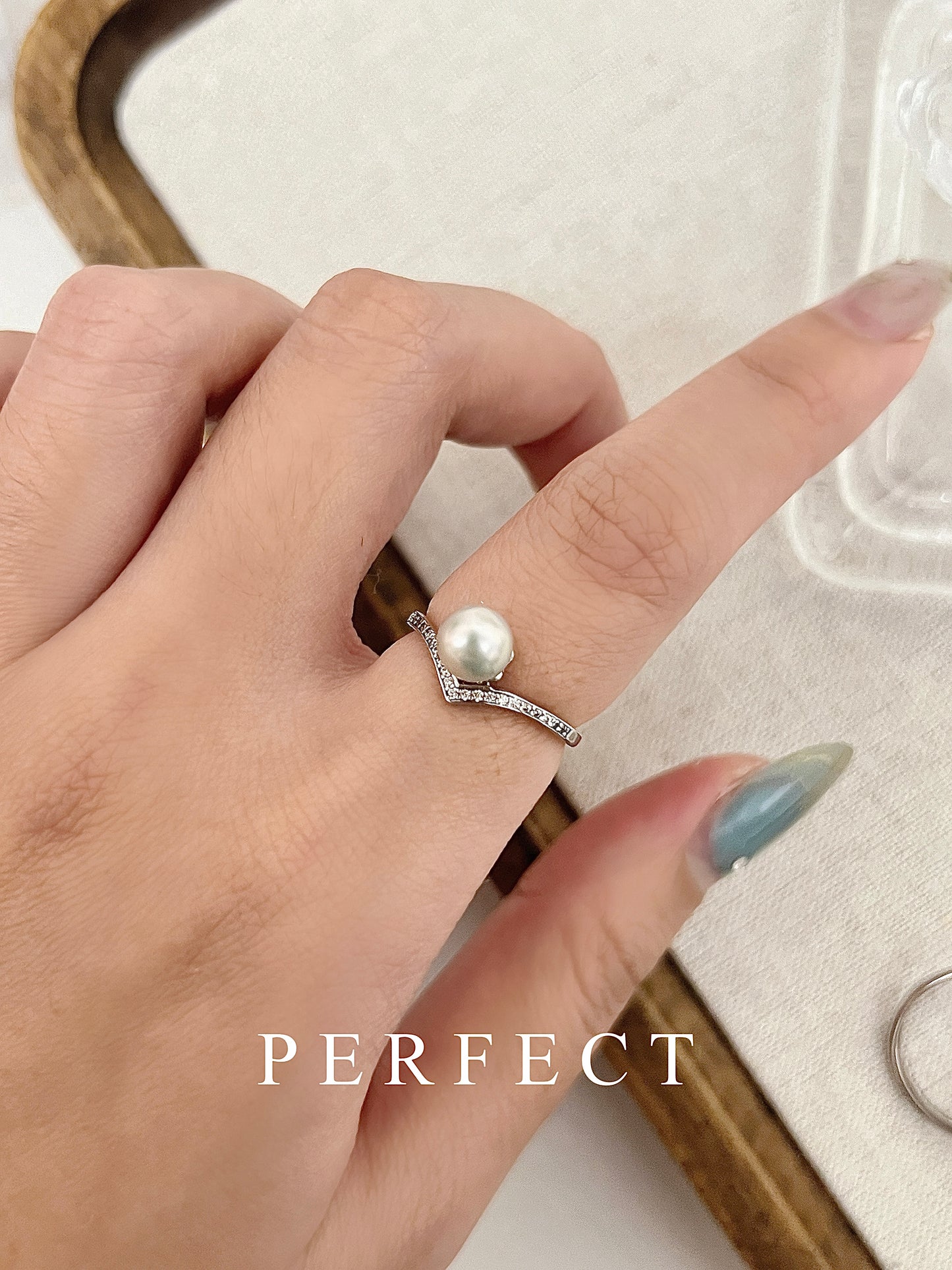 ✨Natural Grey Akoya Ring🇯🇵 |天然灰Akoya珍珠戒指✨