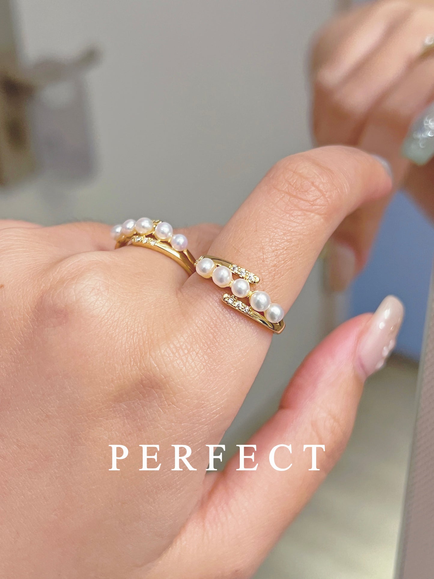 ✨Star Trail Freshwater Pearl Ring | 星軌淡水珍珠戒指✨