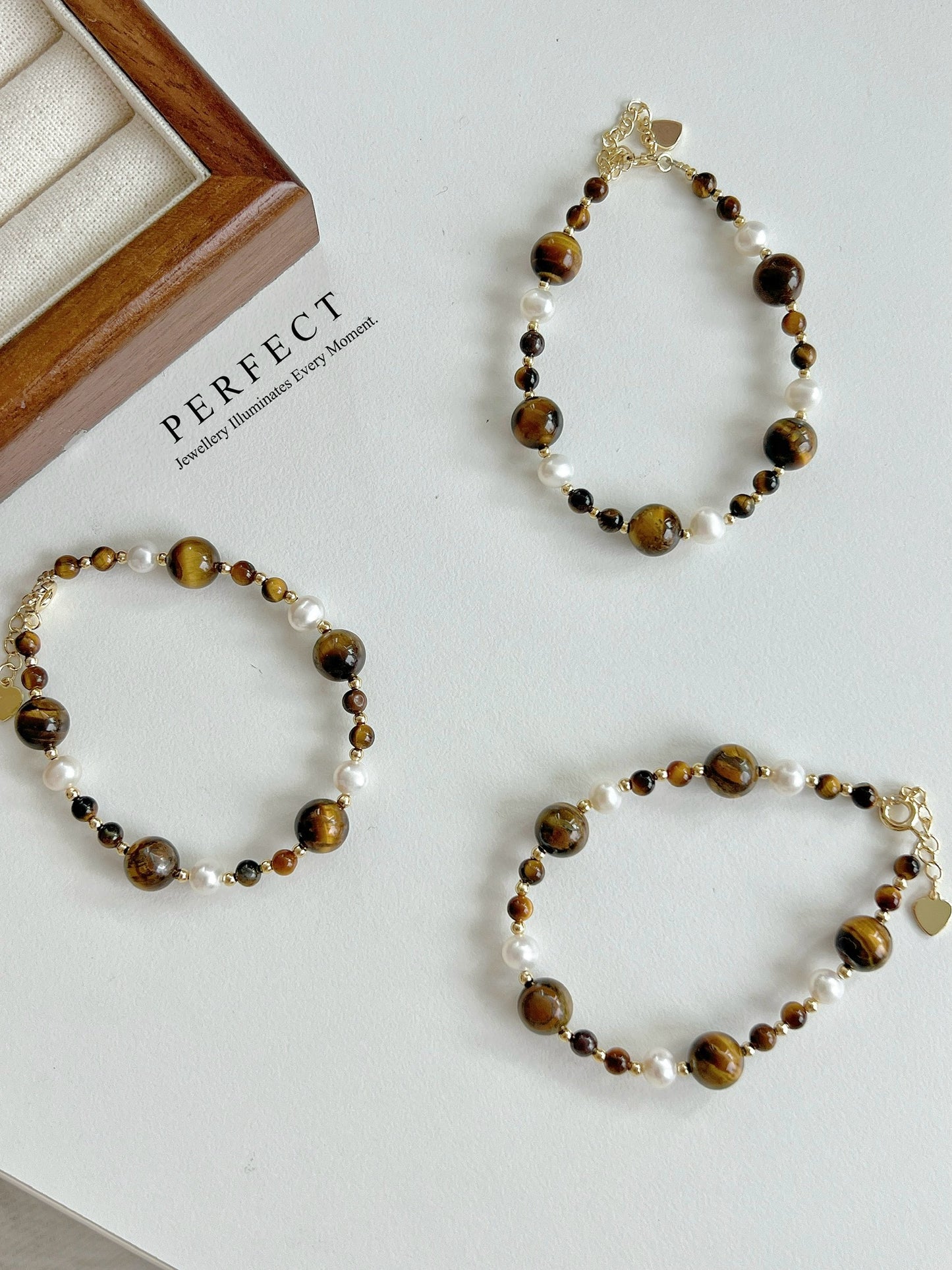 ✨Tigerite Freshwater Pearl Bracelet |🐻虎眼石淡水珍珠手鏈🟤✨