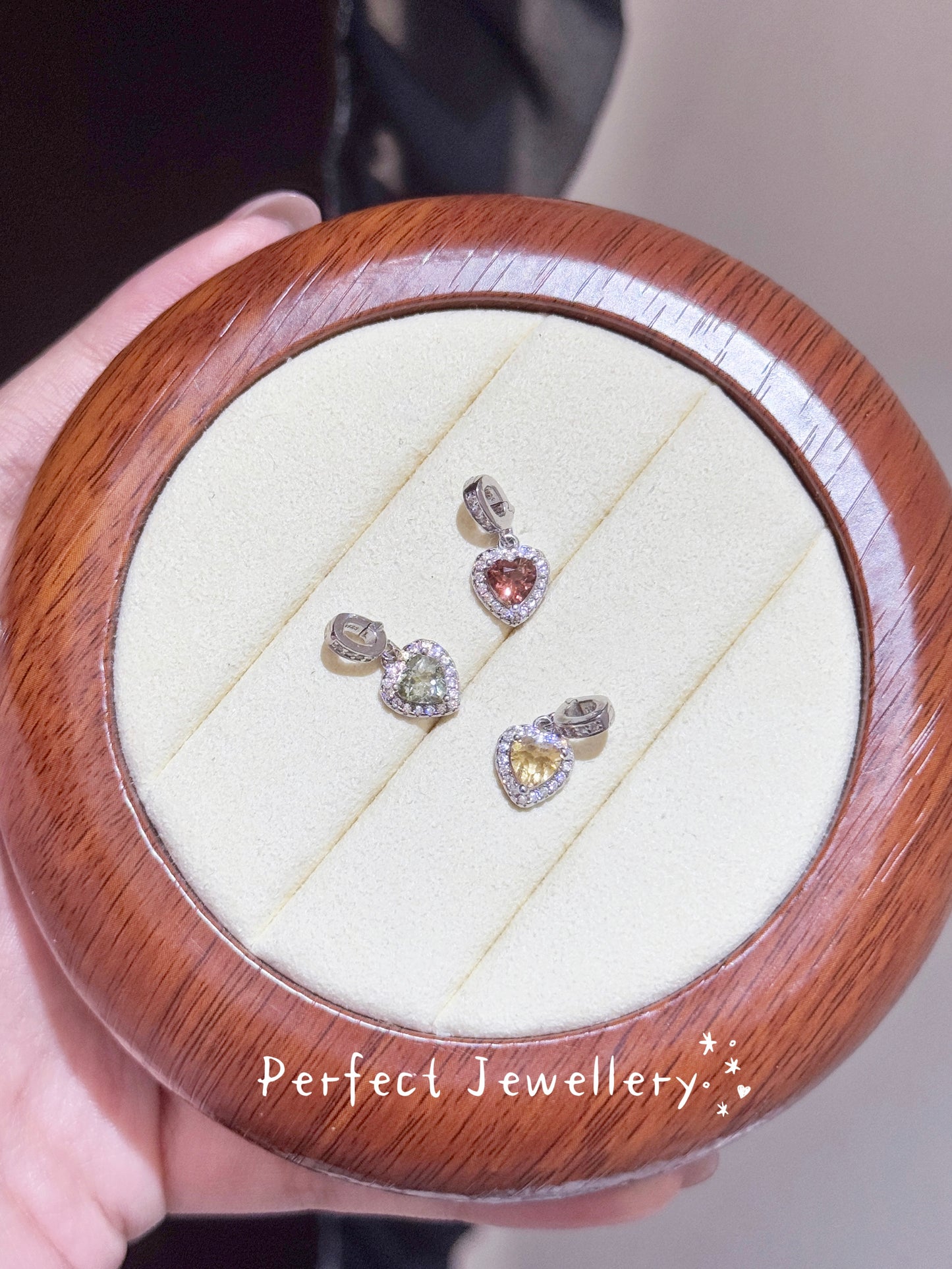 Tourmaline 💕S925 Pendant | 彩虹碧璽愛心萬年扣吊墜✨