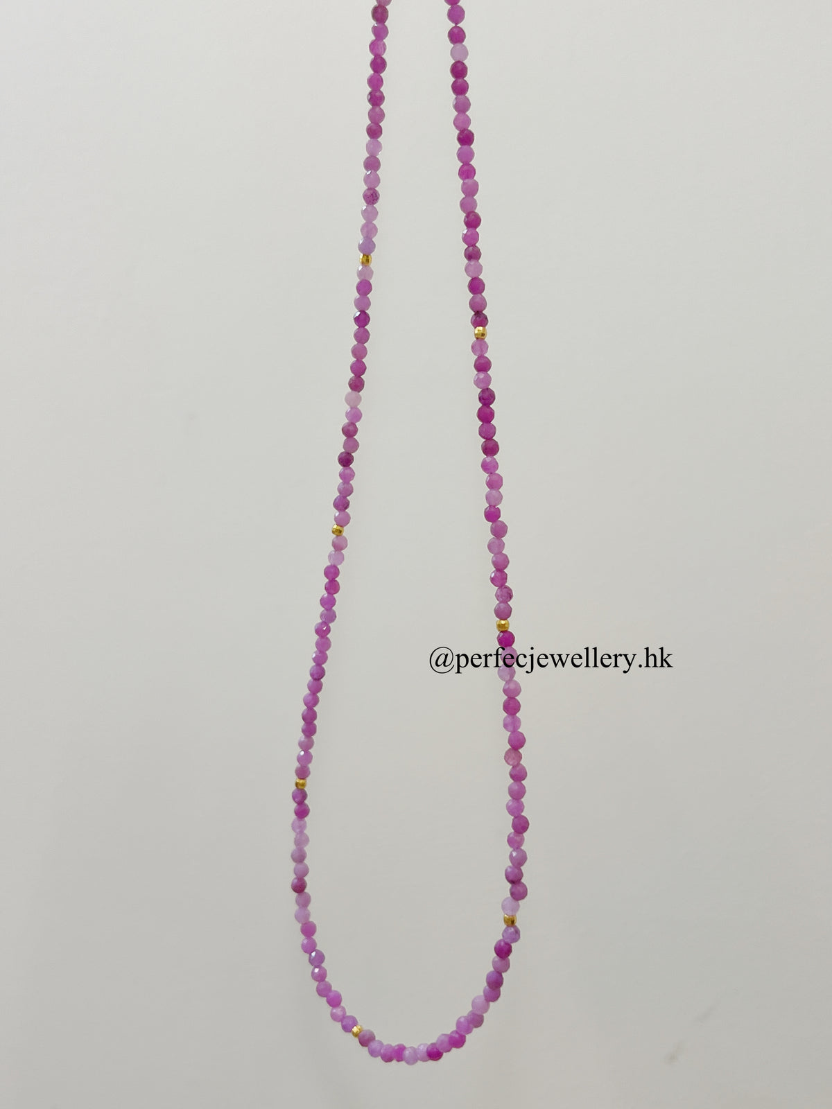 Ruby S925 Necklace with Beads |紅寶石滿天星串鏈