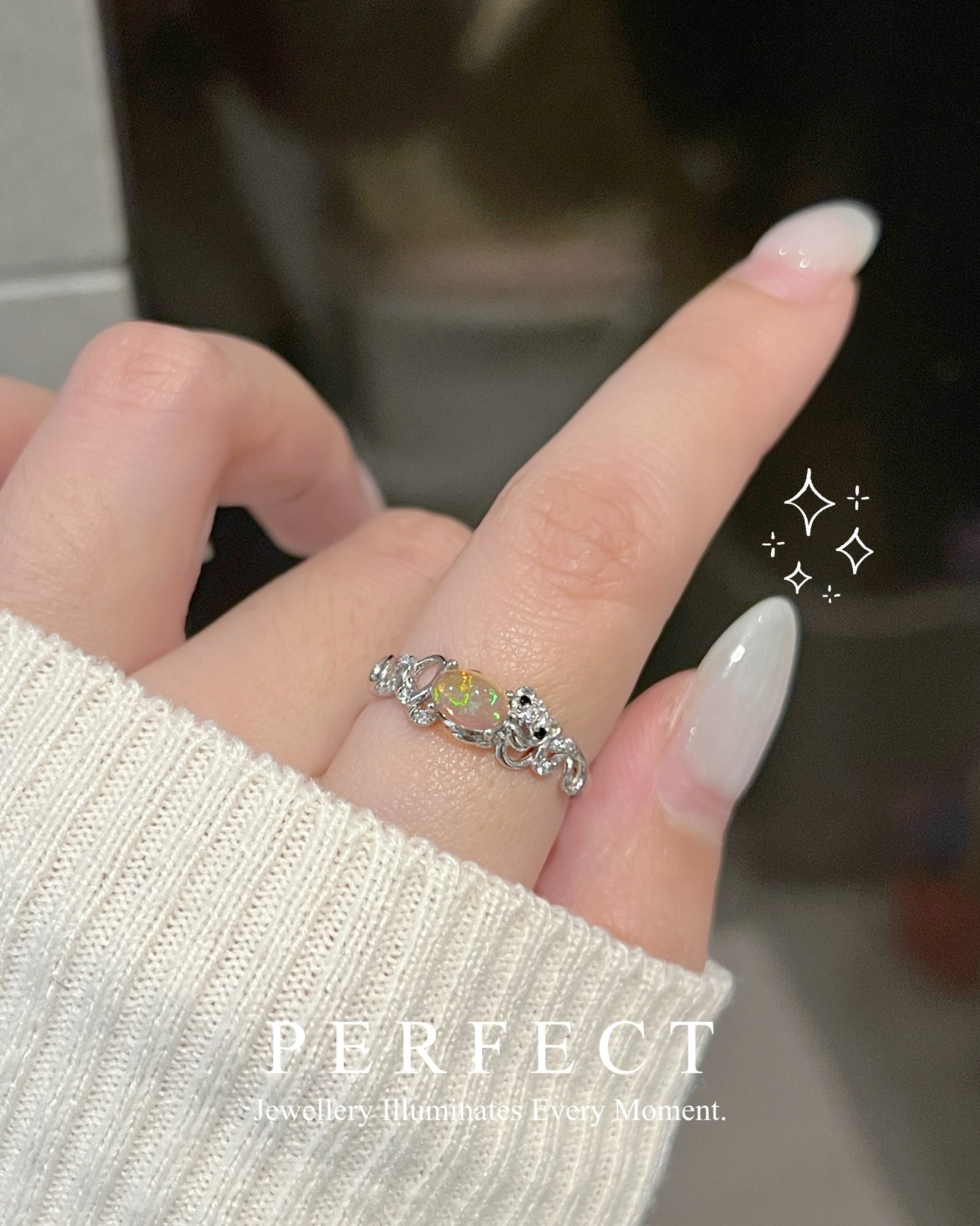 ✨ Opal S925 Ring 🐈|小貓咪💕Opal S925戒指✨