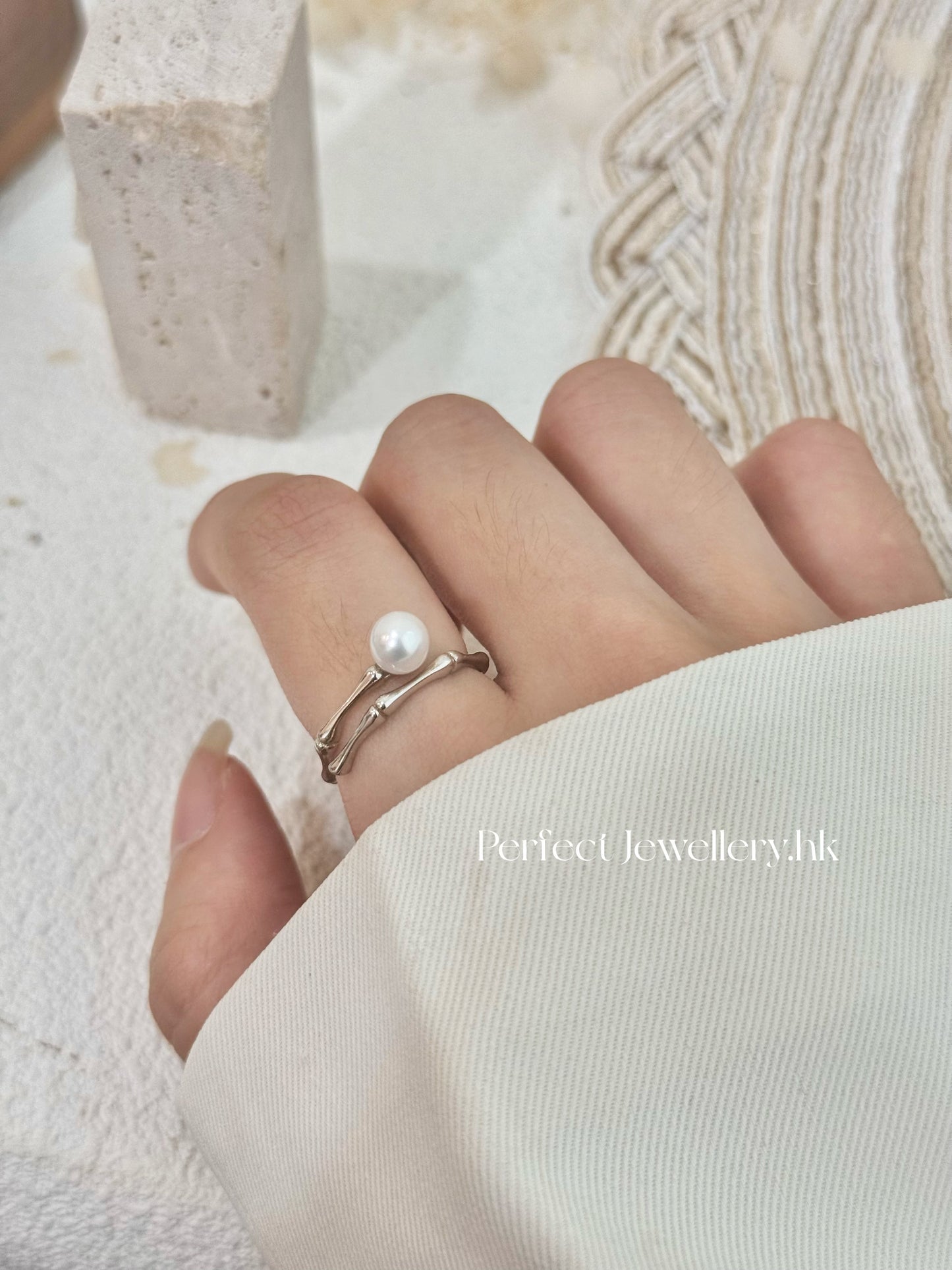 Freshwater Pearl S925 Ring | 淡水珍珠竹節S925戒指