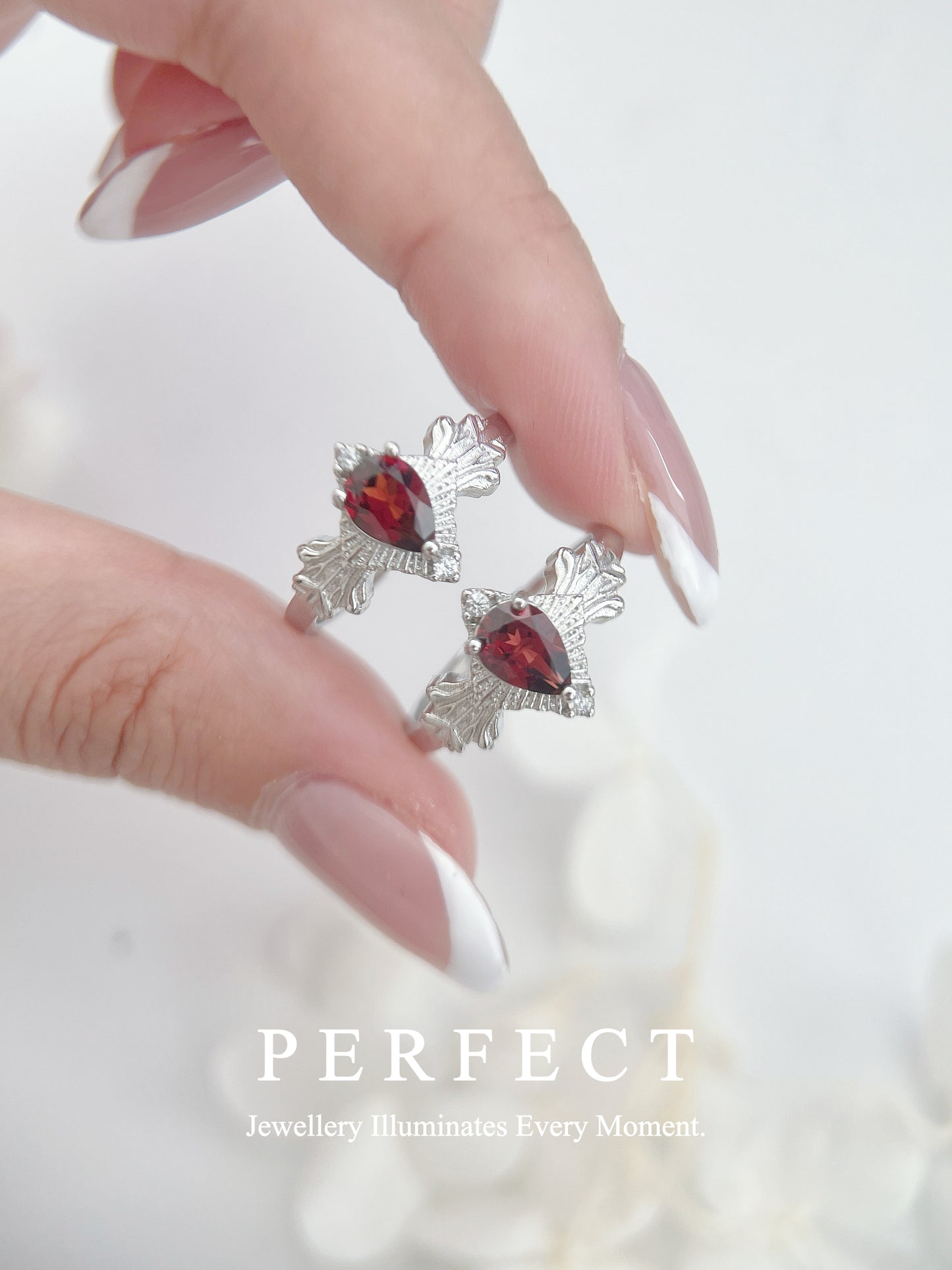 ✨Red Garnet Angel Brass Ring🪽| 紅石榴天使之翼戒指✨🦩