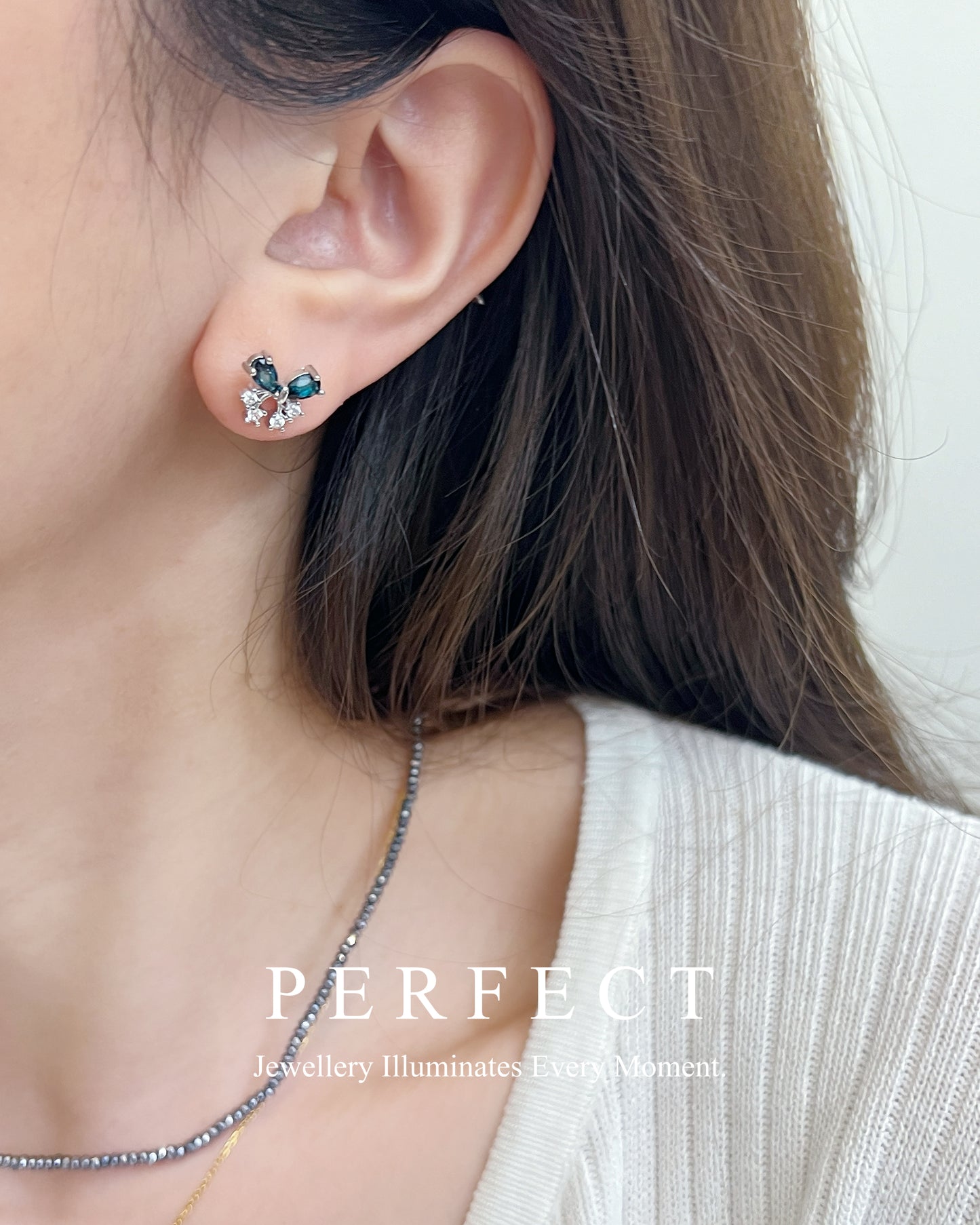 ✨Nabi London Blue Earrings 🦋|倫敦藍拓帕石蝴蝶耳釘✨