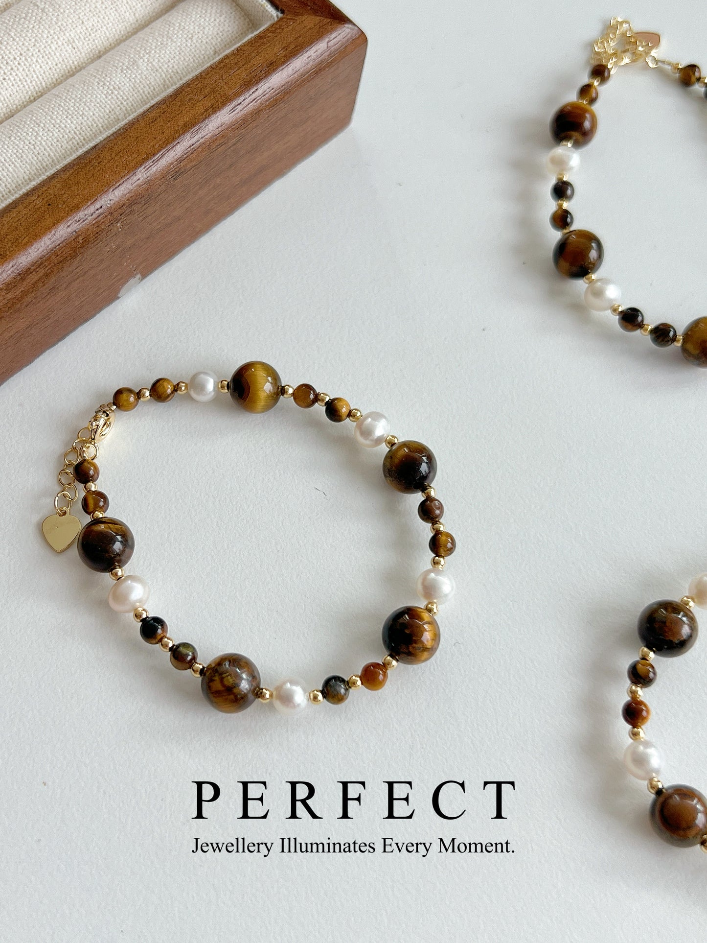 ✨Tigerite Freshwater Pearl Bracelet |🐻虎眼石淡水珍珠手鏈🟤✨
