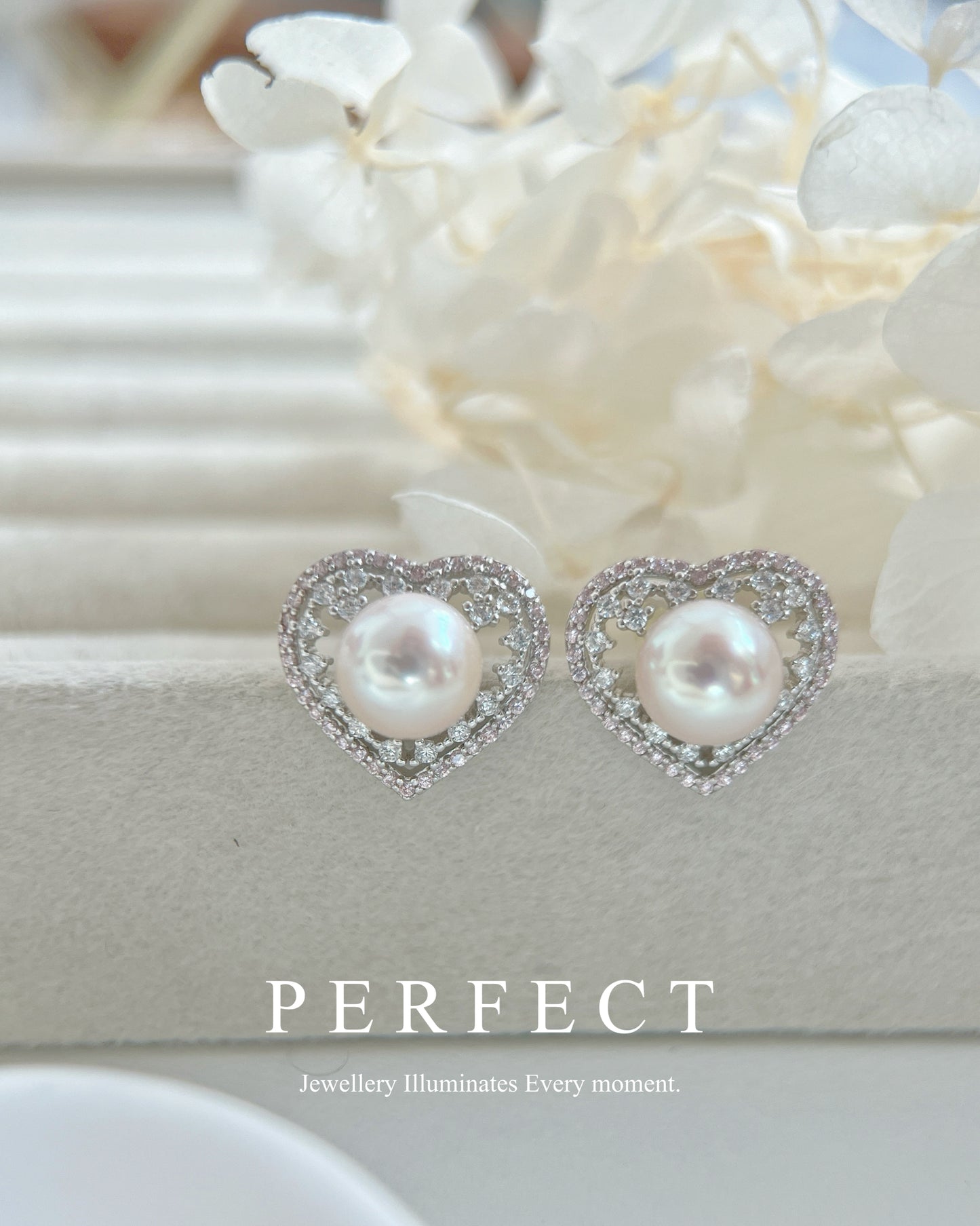 ✨Mia |Japanese Akoya Earrings 日本Akoya粉心心耳釘✨