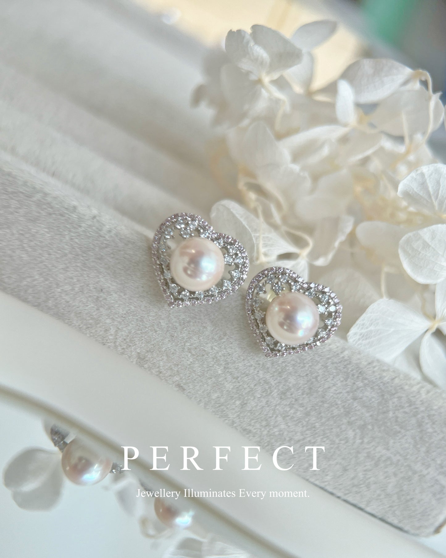 ✨Mia |Japanese Akoya Earrings 日本Akoya粉心心耳釘✨