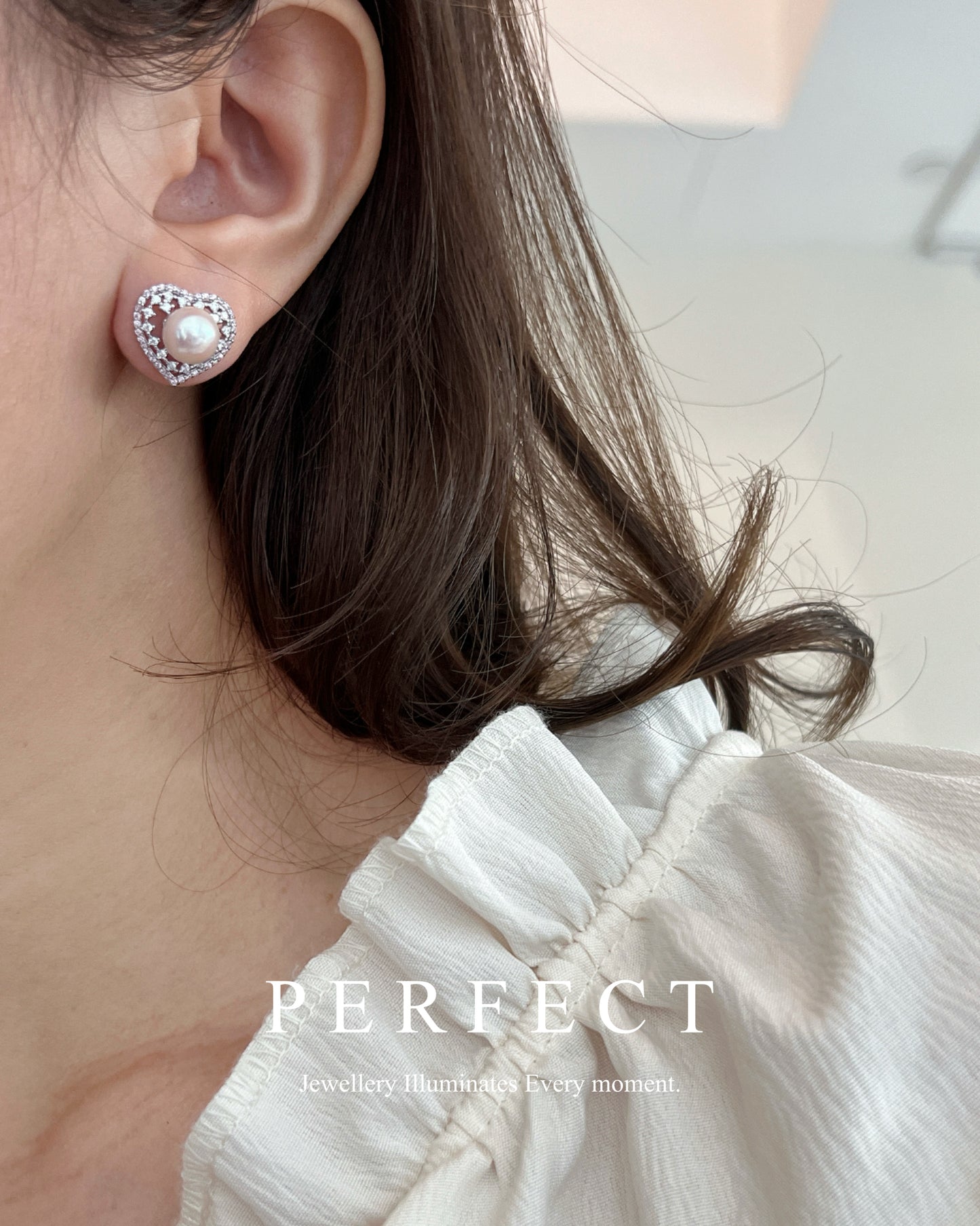✨Mia |Japanese Akoya Earrings 日本Akoya粉心心耳釘✨