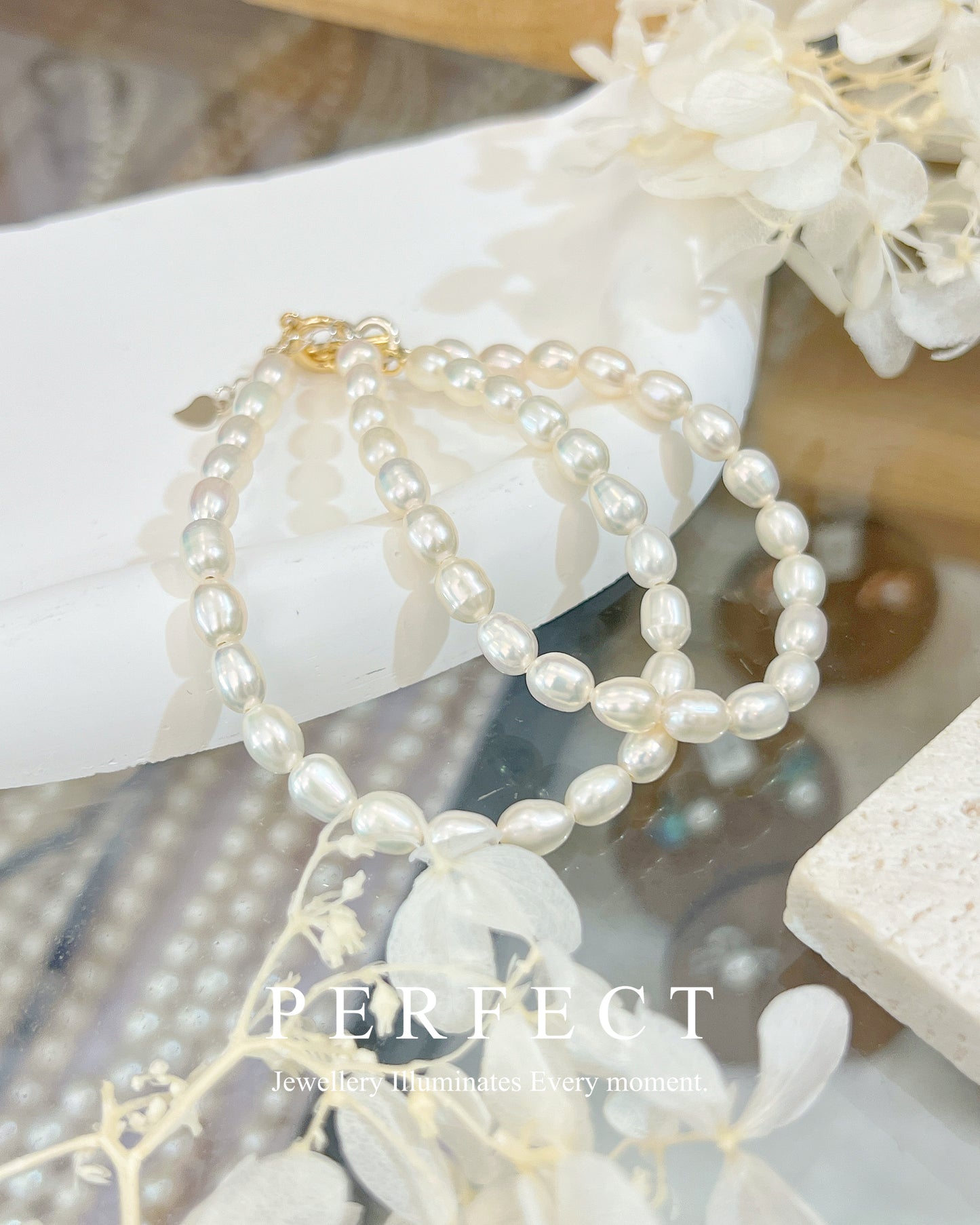 🍦✨ Creamy |Freshwater Pearl Bracelet 極光淡水米型珍珠手鍊✨