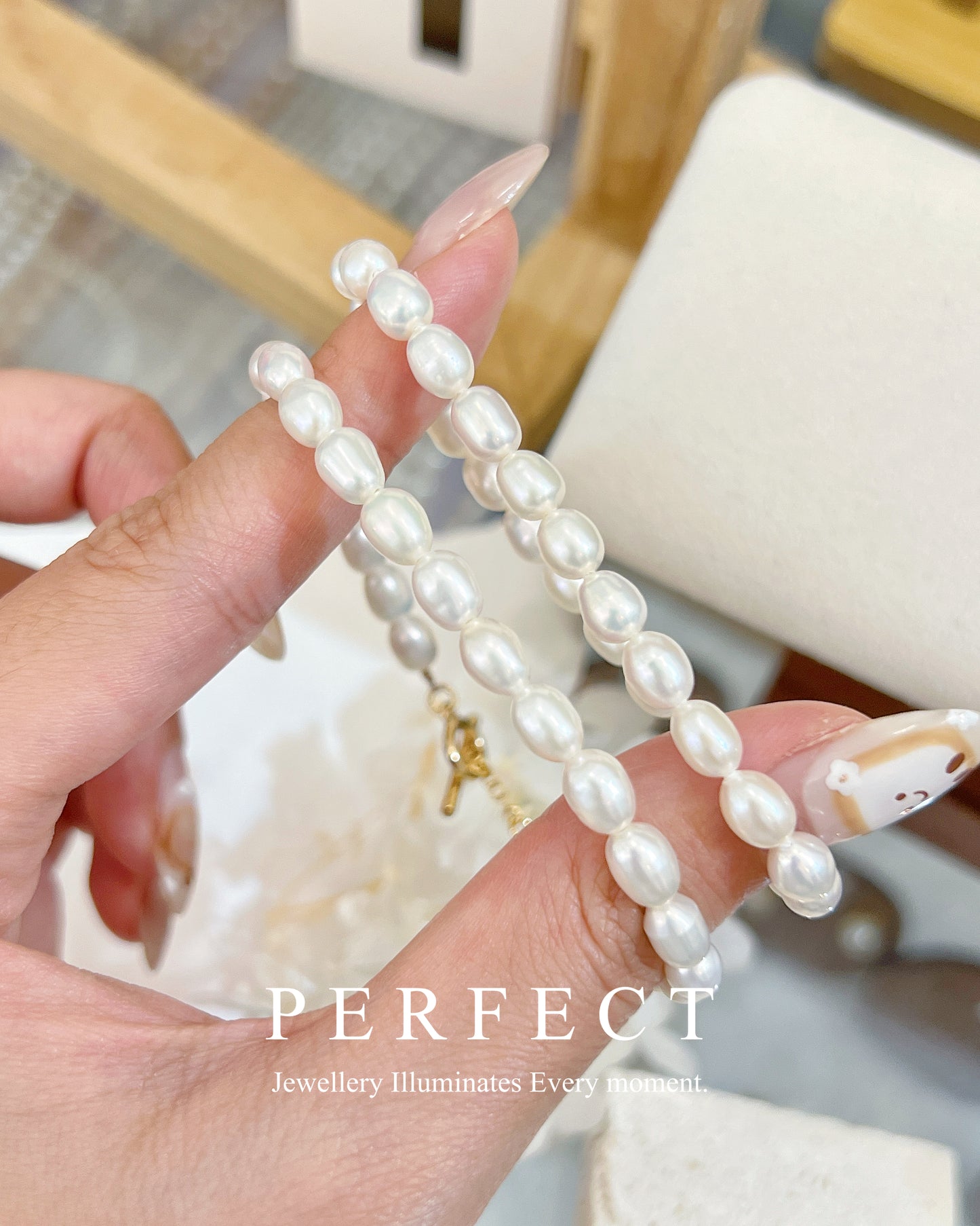 🍦✨ Creamy |Freshwater Pearl Bracelet 極光淡水米型珍珠手鍊✨