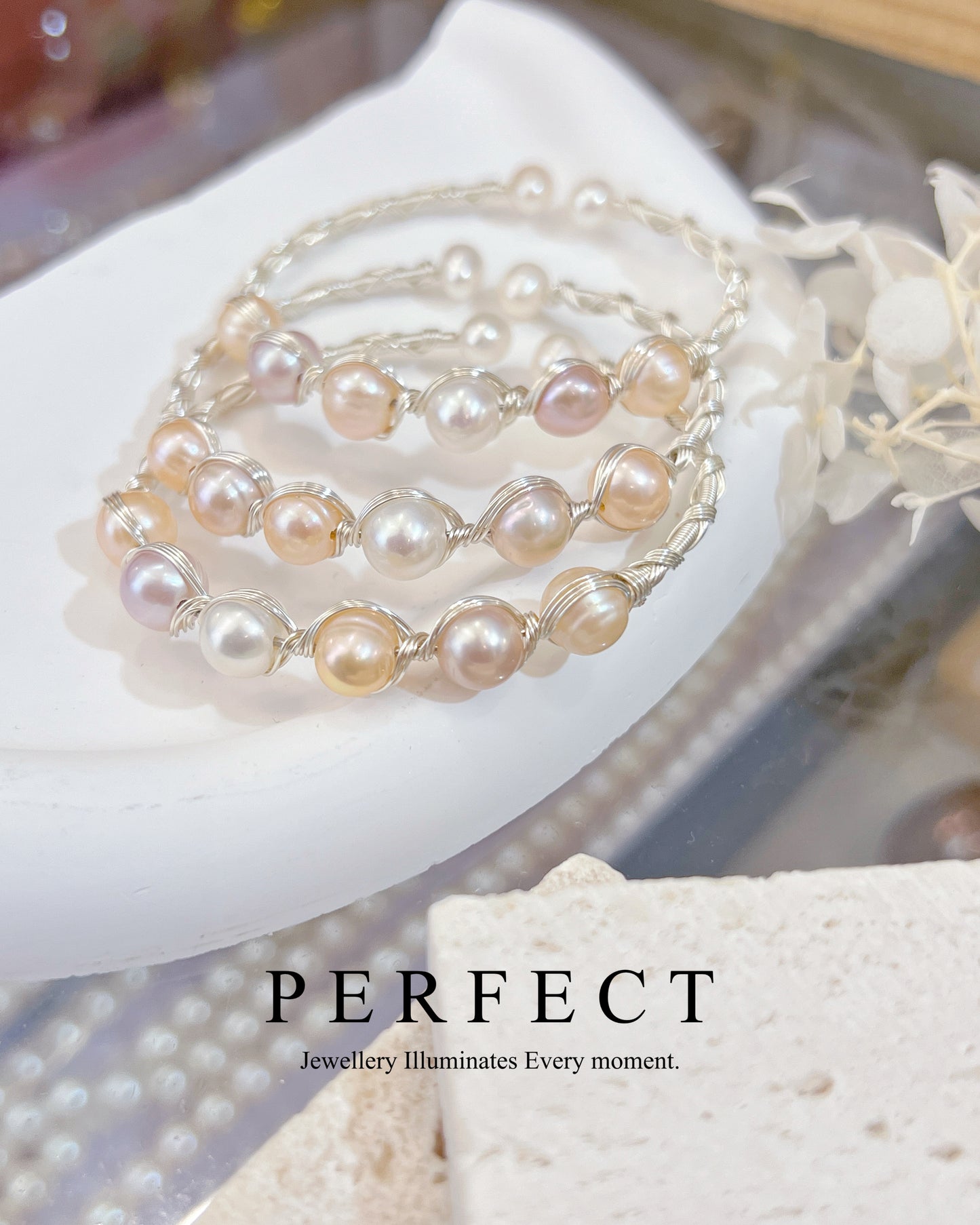 ✨Candy Freshwater Pearl Handmade Bracelet|淡水糖果🍬珍珠繞線手鐲✨