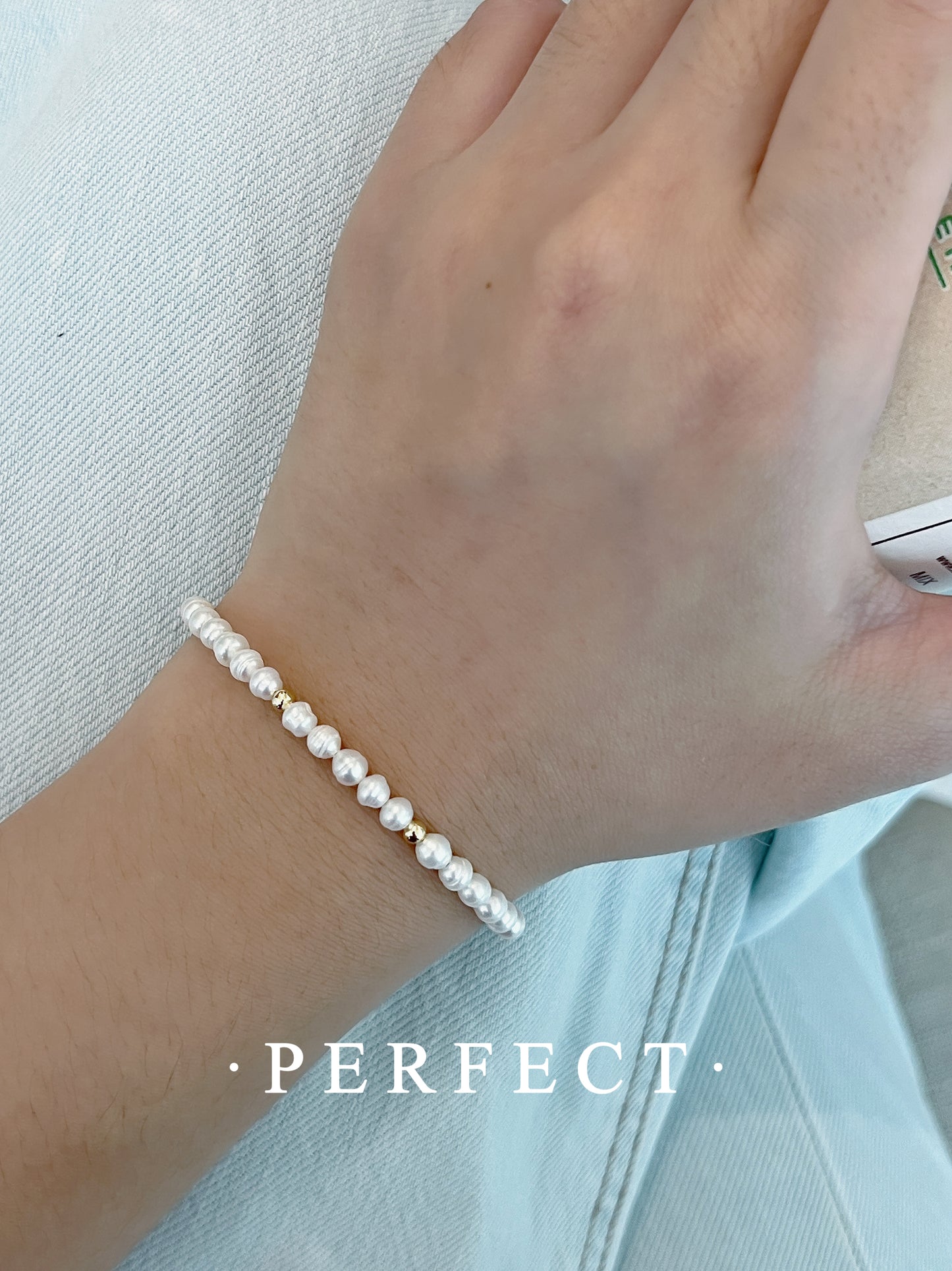 ✨Gentle White Freshwater Pearl Bracelet|白透亮閃閃螺維紋珍珠手鍊✨