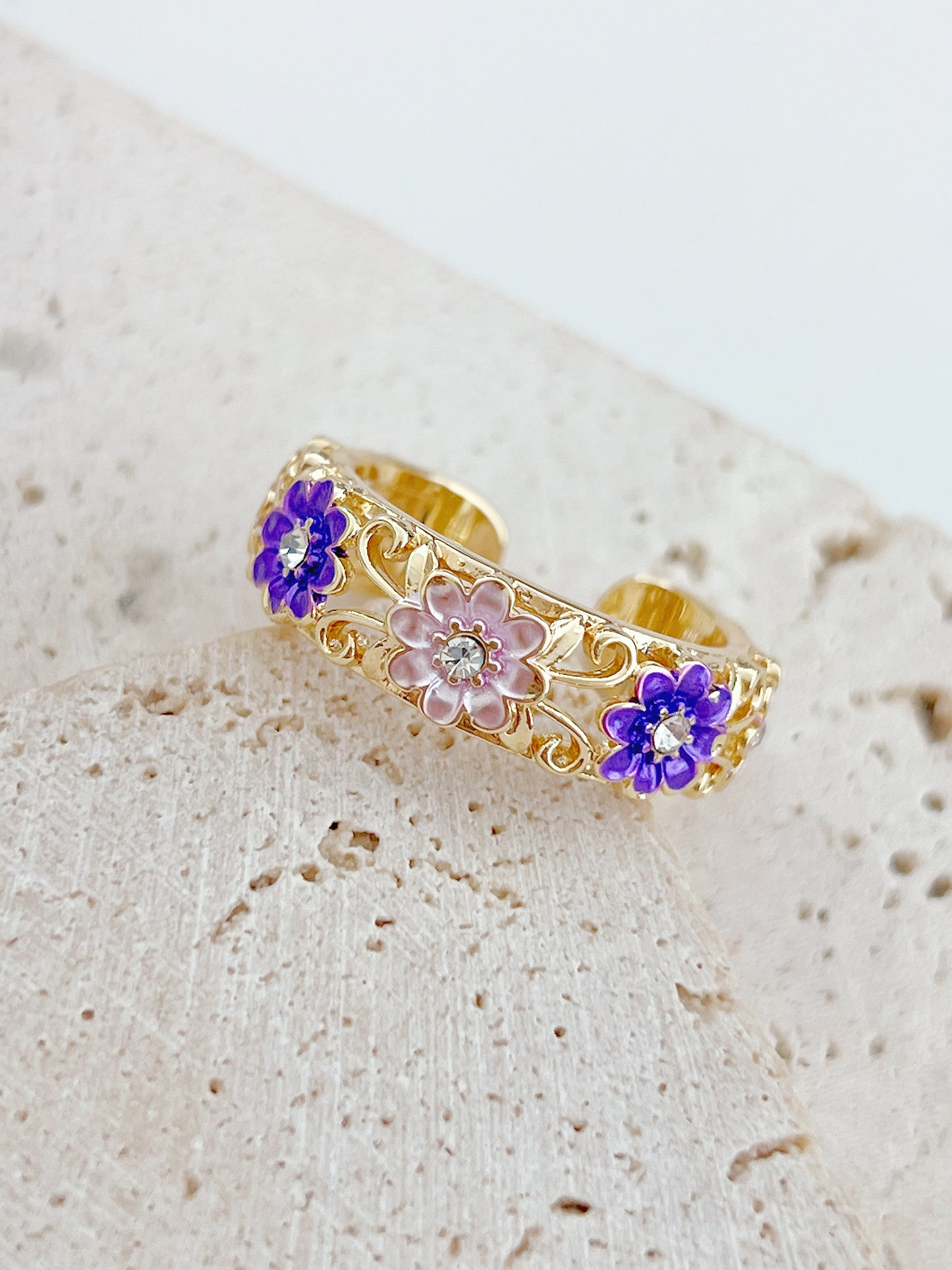 Flower Brass Ring | 花花戒指