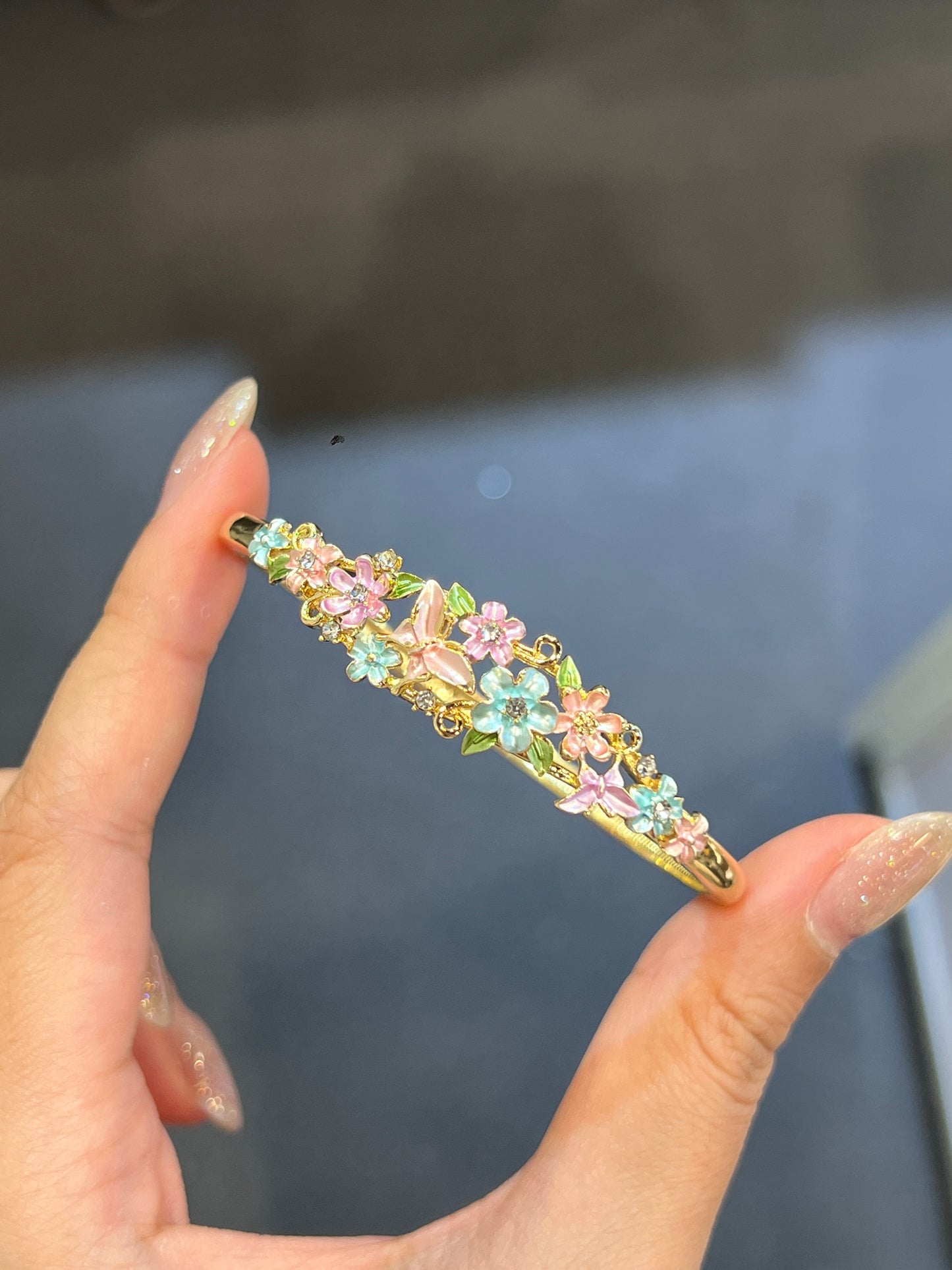 Flower Brass Bangle | 花花手鐲