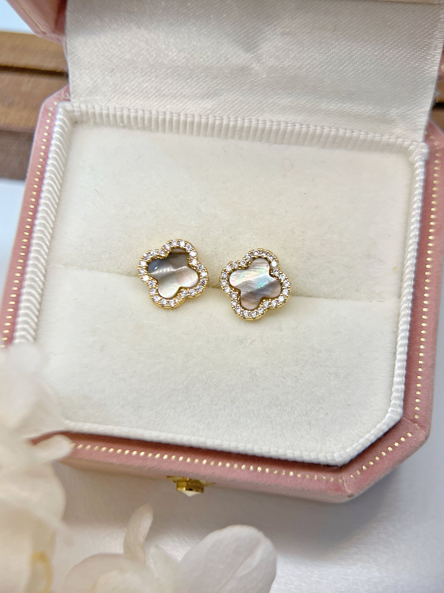 ✨MOP Clover Earrings|母貝四葉草🍀耳釘✨