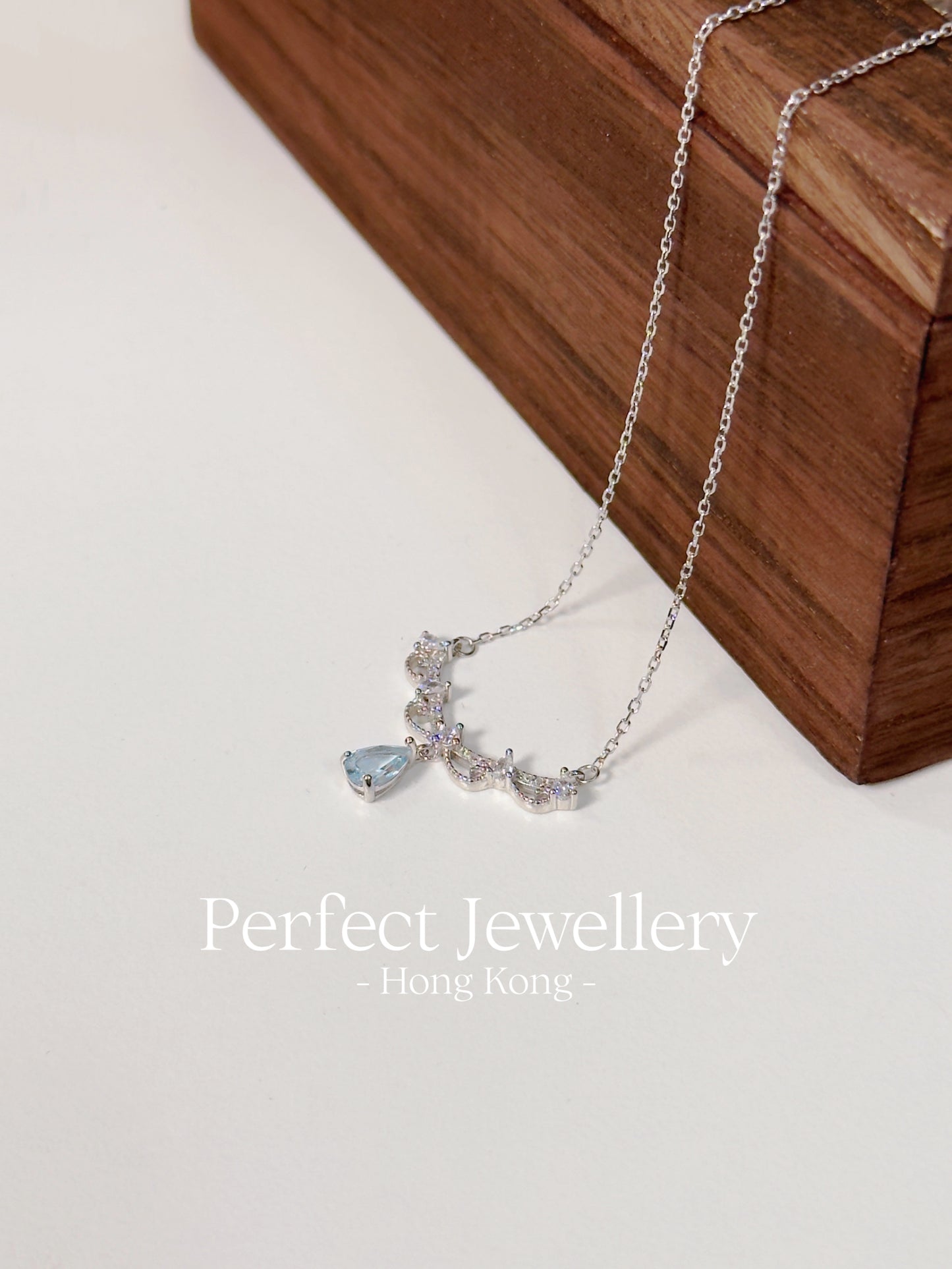 Aquamarine Lace S925 Necklace | 海藍寶蕾絲精緻S925項鍊