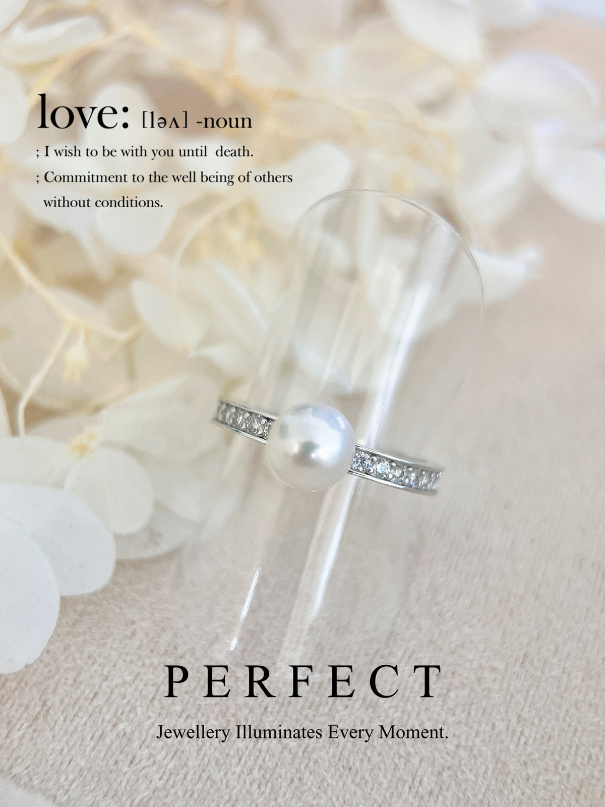 6.5mm Freshwater Pearl S925 Ring 淡水珍珠粗版滿鑲戒