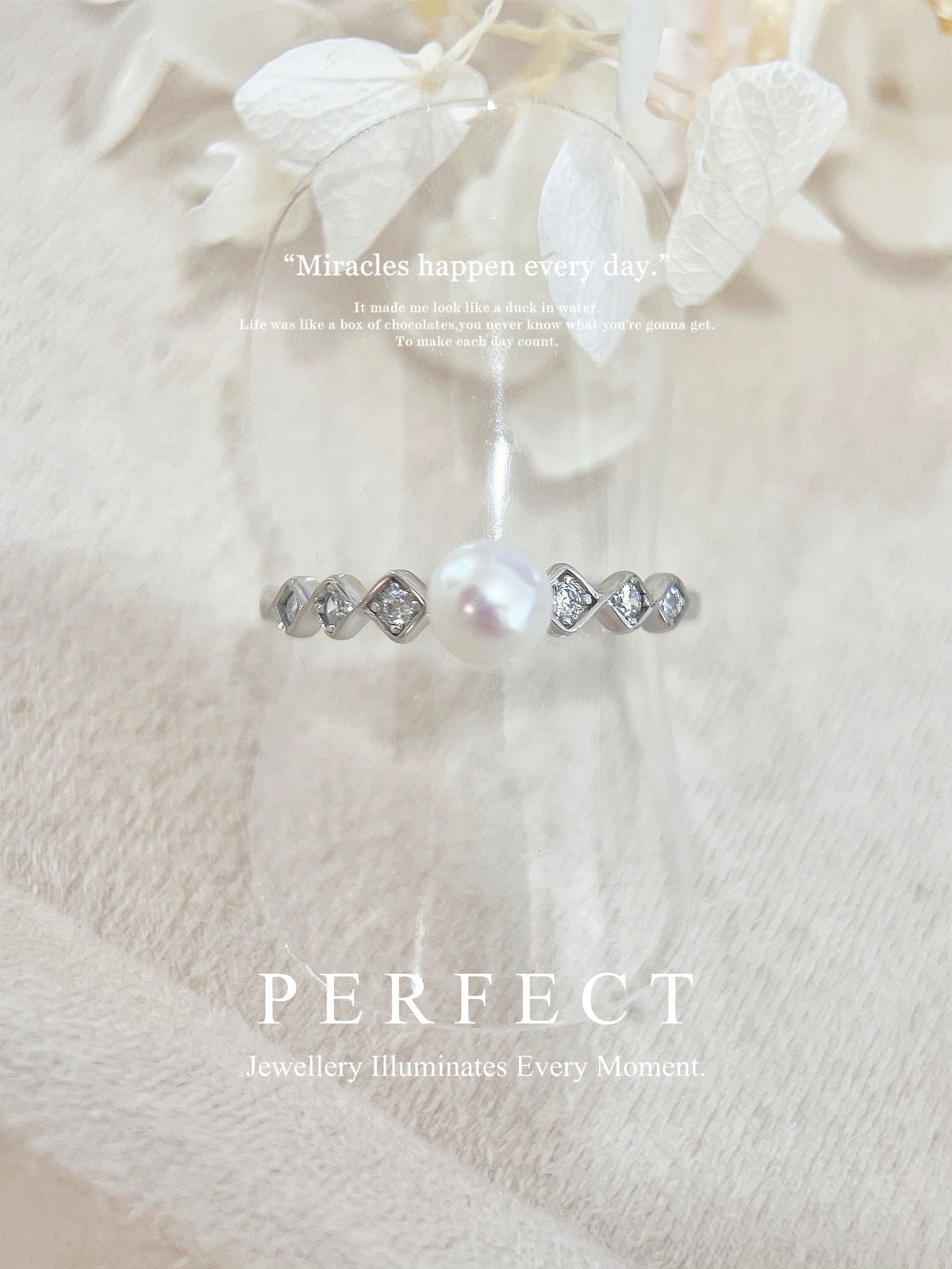 4.2mm Freshwater Pearl S925 Ring | 淡水珍珠菱形戒指