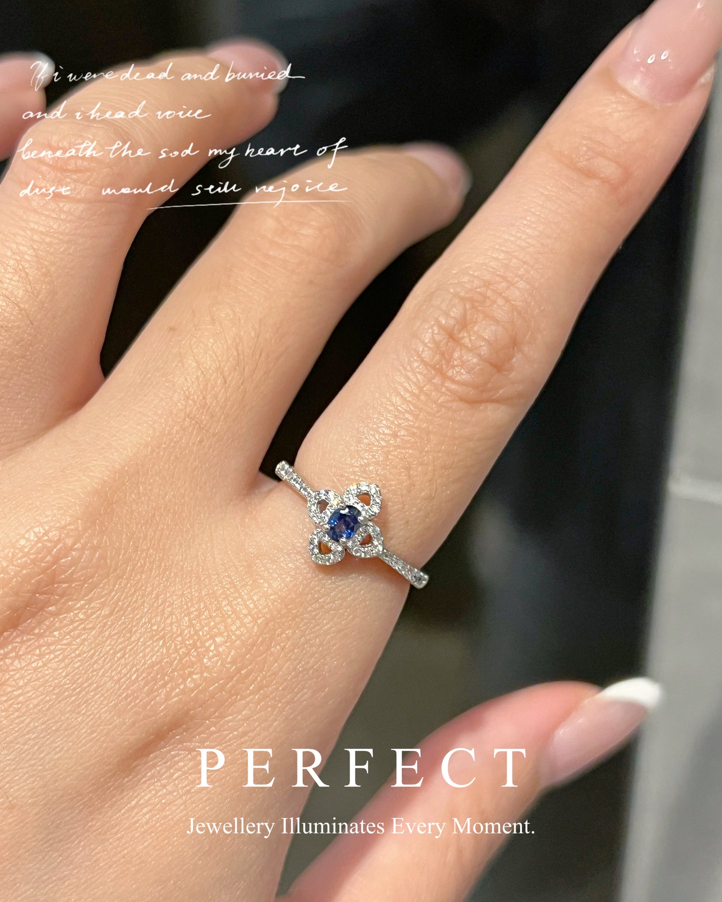 ✨0.25ct Blue Sapphire S925 Ring | 藍寶石四葉草🍀戒指✨