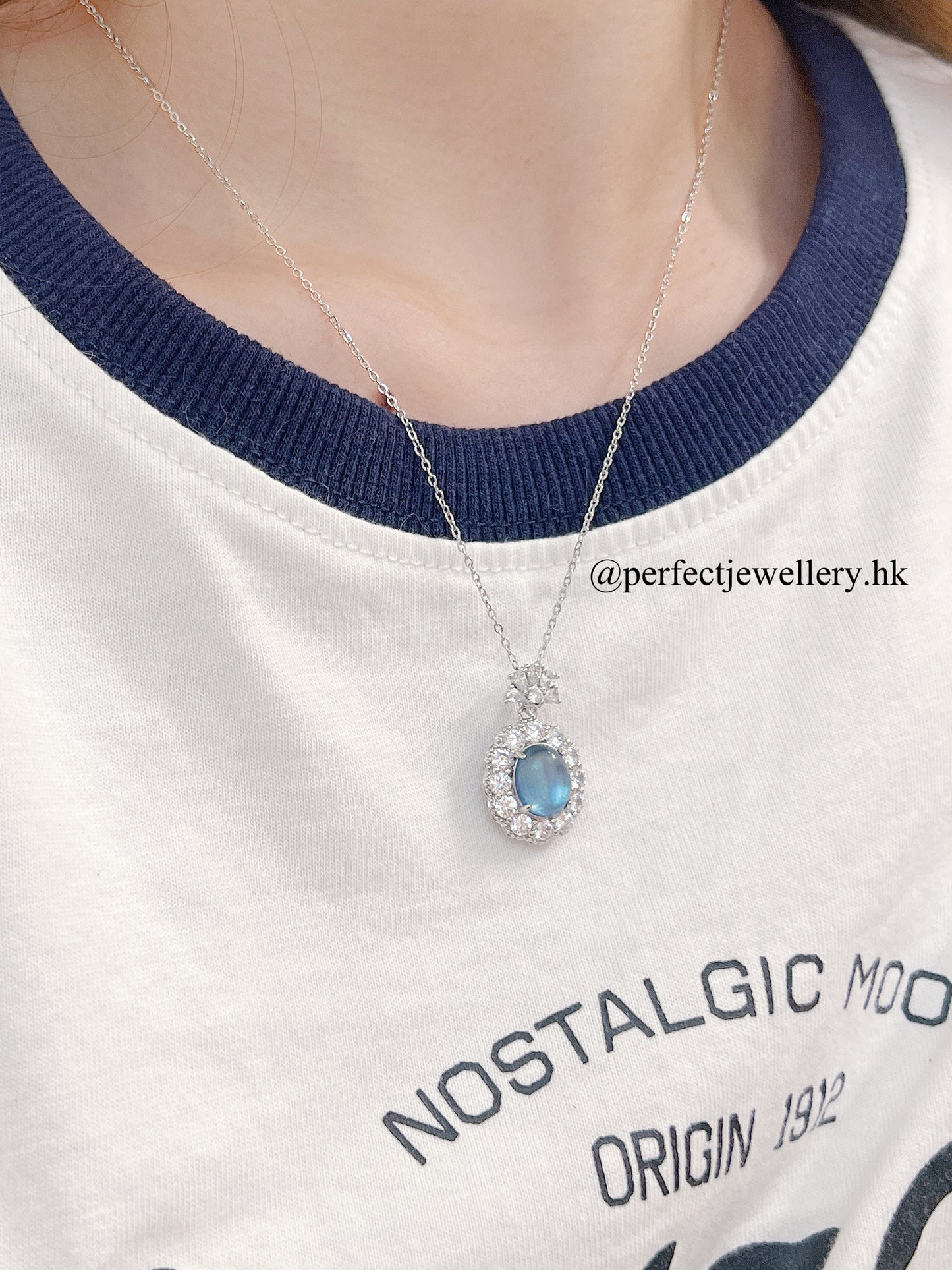 Aquamarine Brass Necklace🌊海藍寶圍鑲頸鏈🧊✨