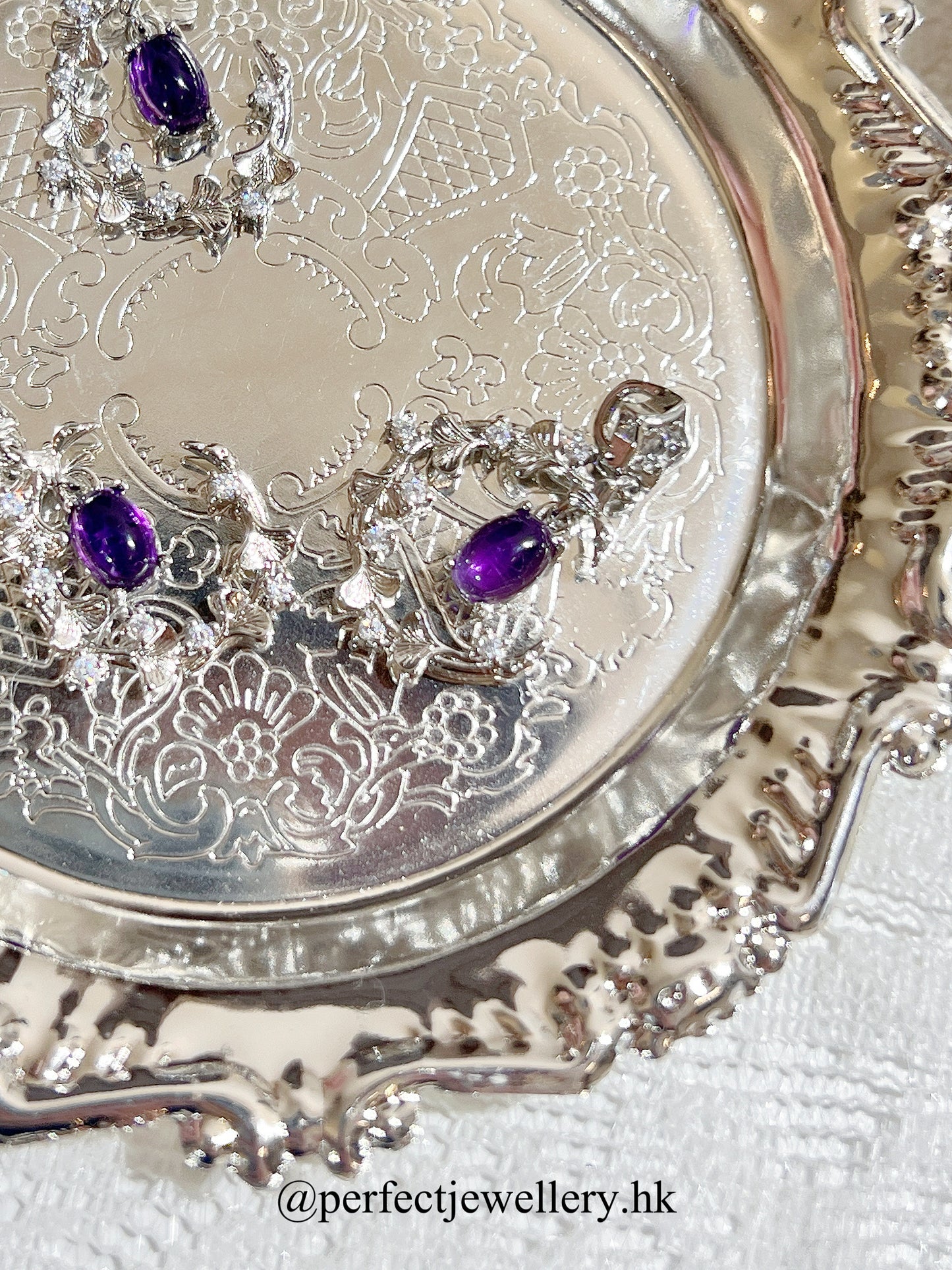 Amethyst Brass Necklace神秘紫水晶🔮星月頸鏈✨