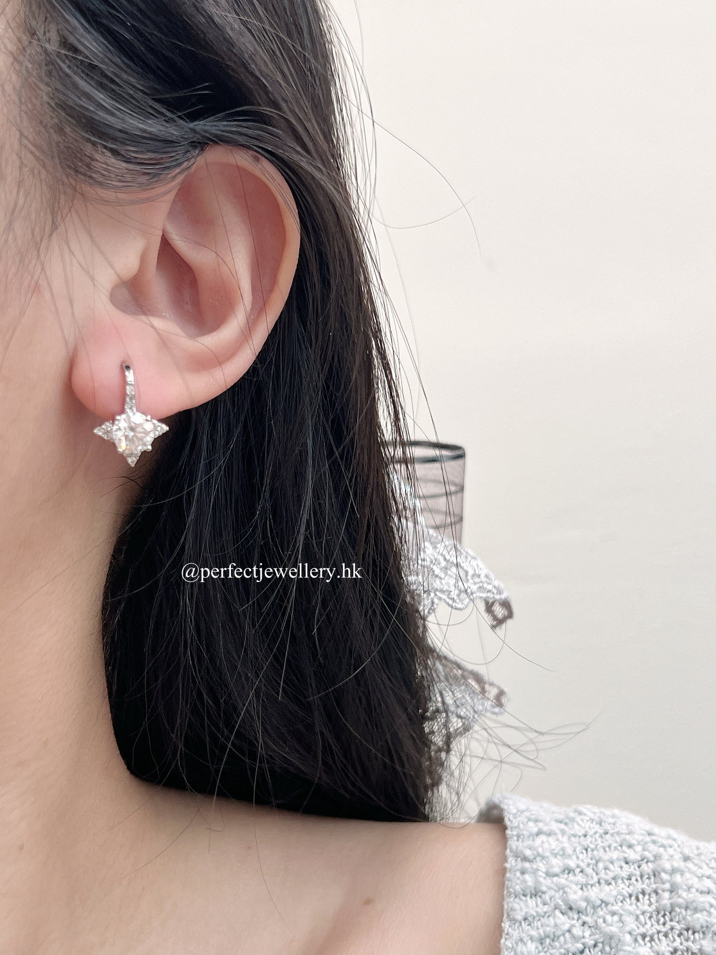 2ct Moissanite Morning Star Brass Earrings | 2卡莫桑石晨星耳釘