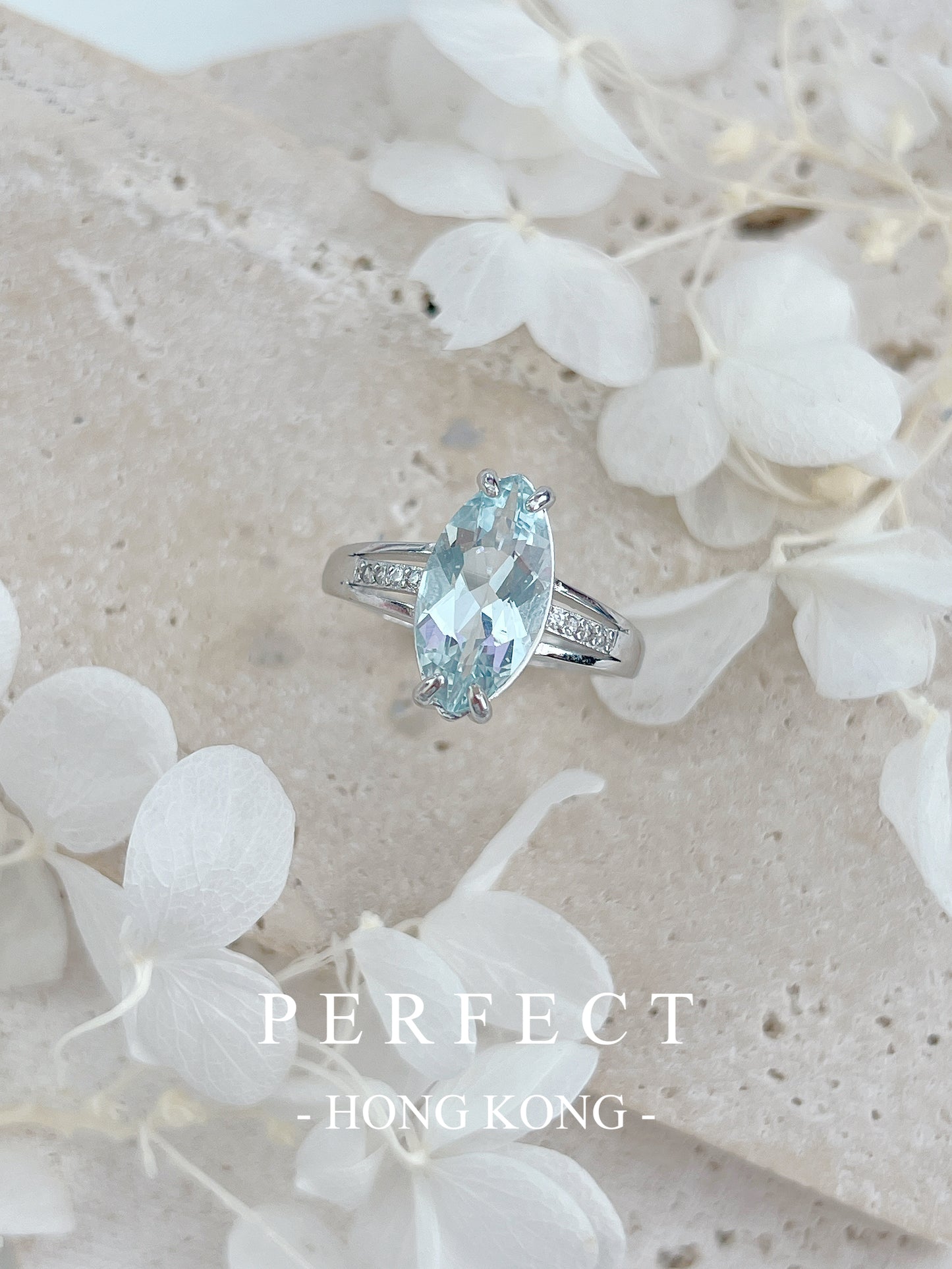3.5ct 💧Aquamarine Marquise S925 Ring | 海藍寶馬眼切戒指🩵✨
