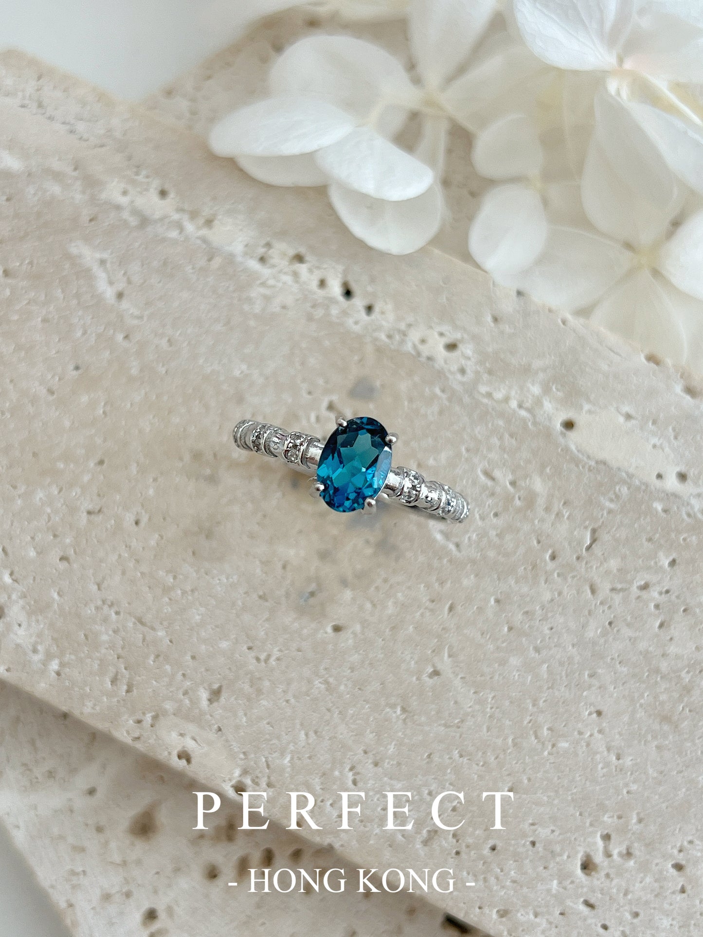 0.8ct London Blue Topaz S925 Ring | 倫敦藍托帕石戒指💙✨