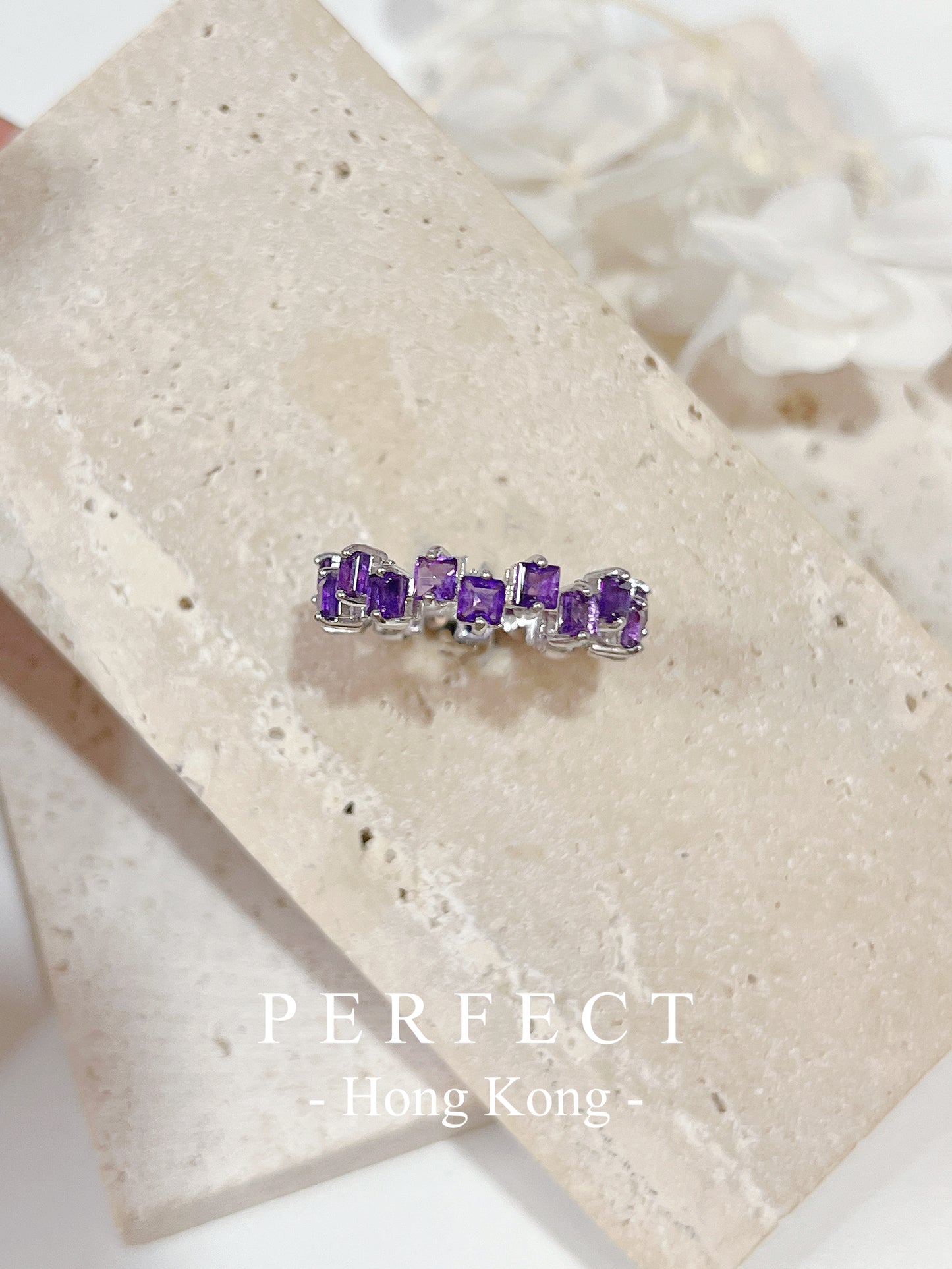 2ct Amethyst S925 Ring | 紫水晶方糖排戒✨💜