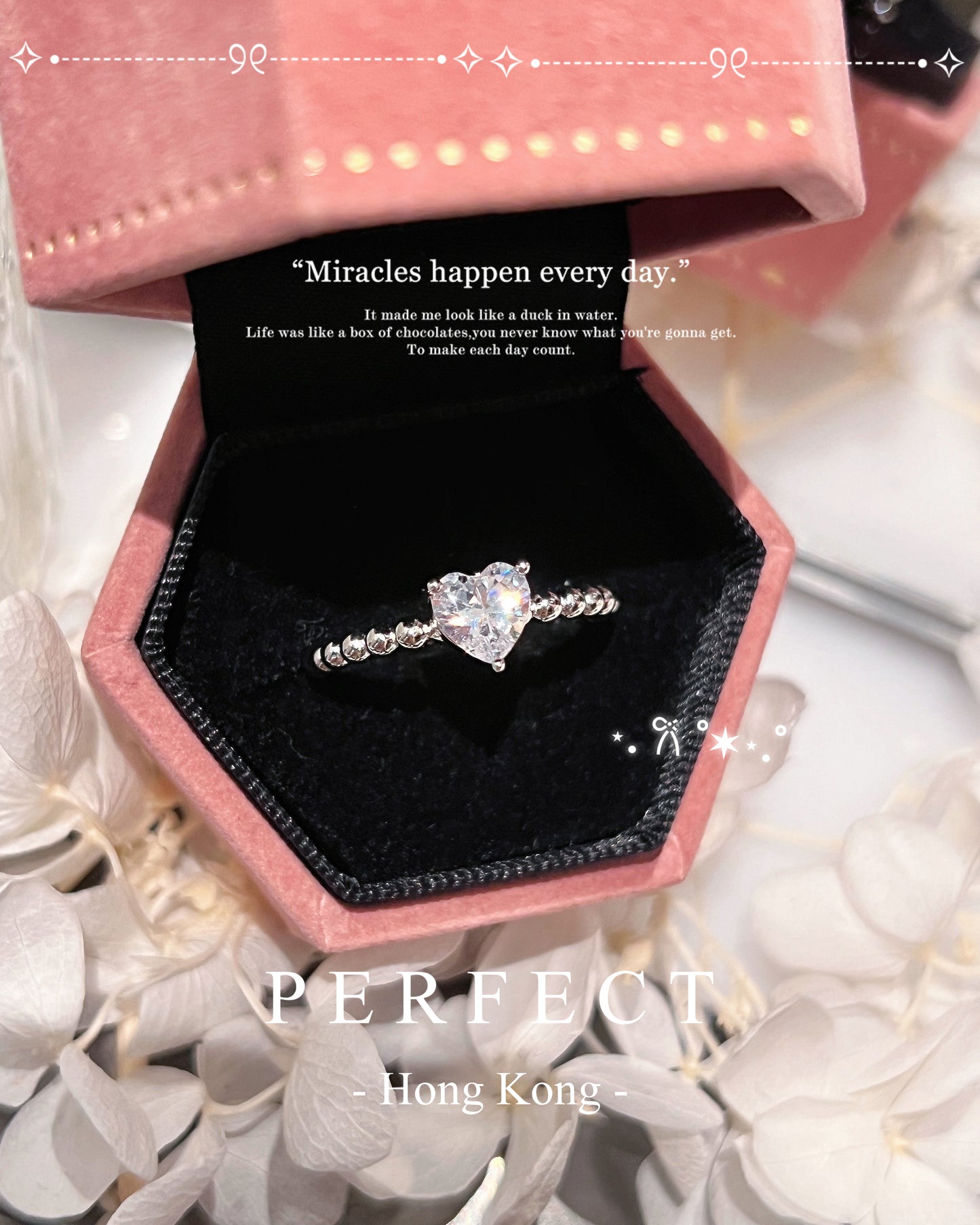Bubble Heart Cubic Ziconia S925 Ring✨|高碳鑽泡泡愛心S925戒指