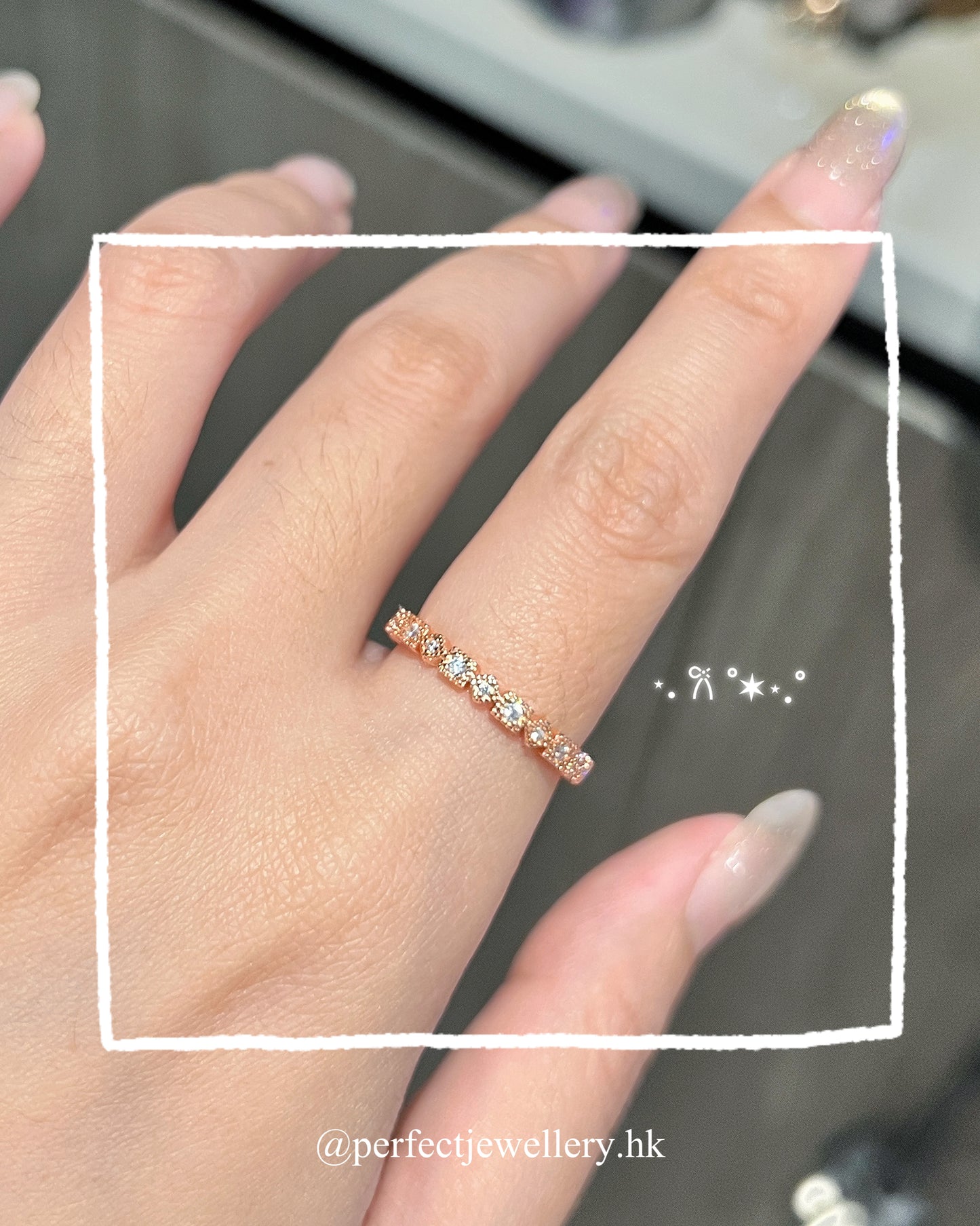 Lace Cubic Zirconia S925 Ring✨|高碳鑽蕾絲方玫瑰金S925戒指