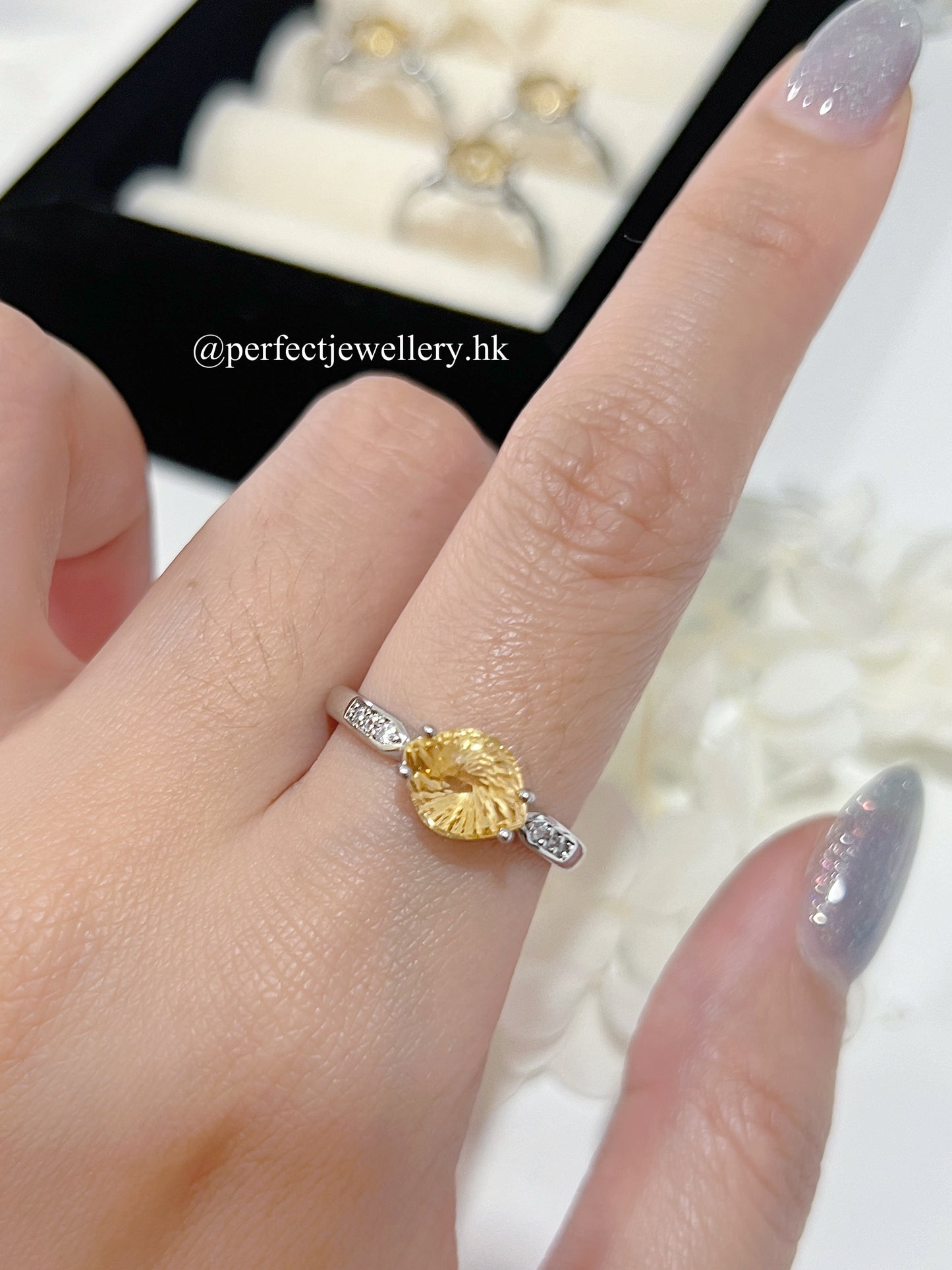 Citrine Brass Ring | 黃水晶煙花切戒指✨💛