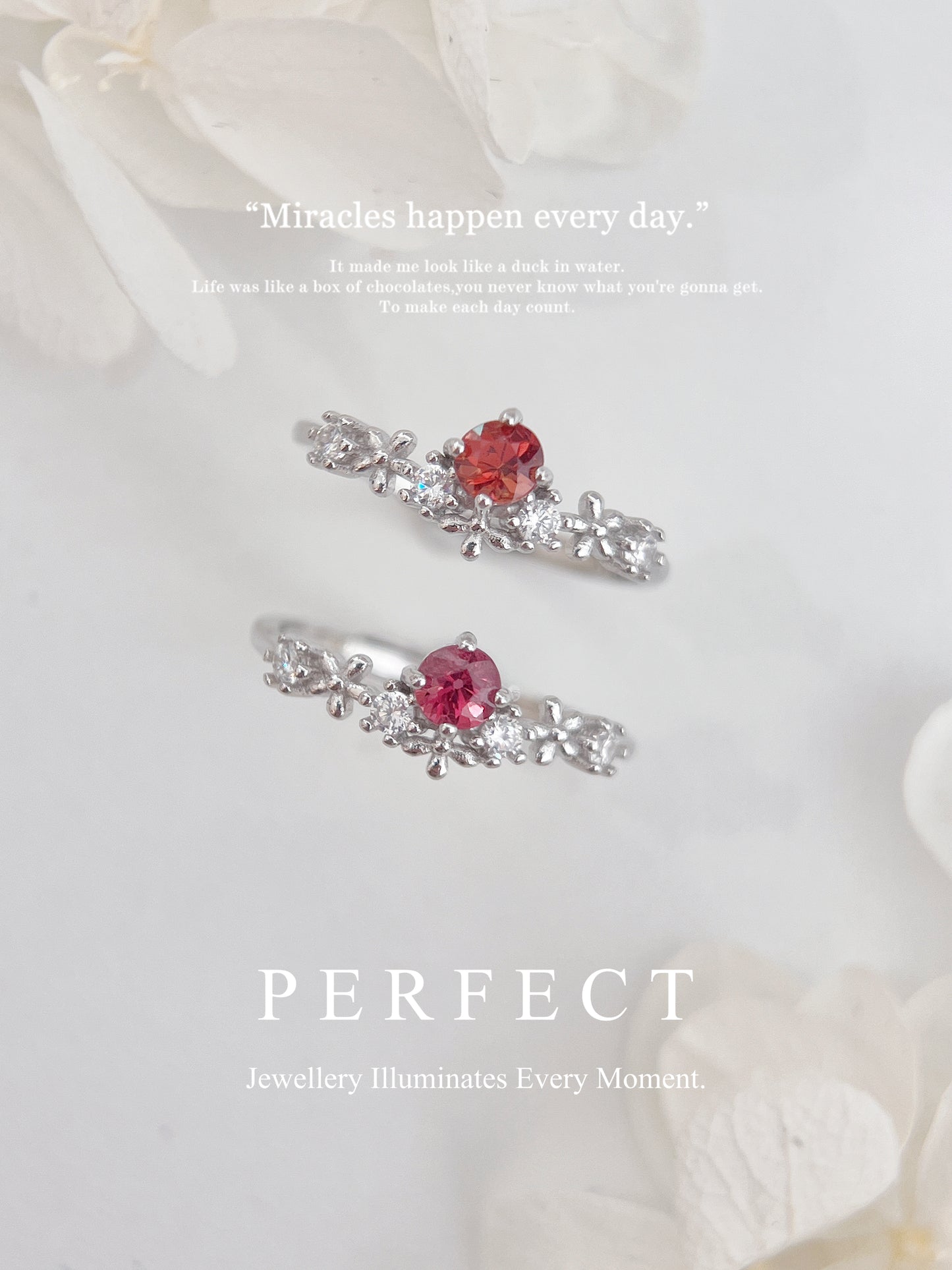 Red Spinel Floral S925 Ring |紅尖晶花花戒指✨♥️