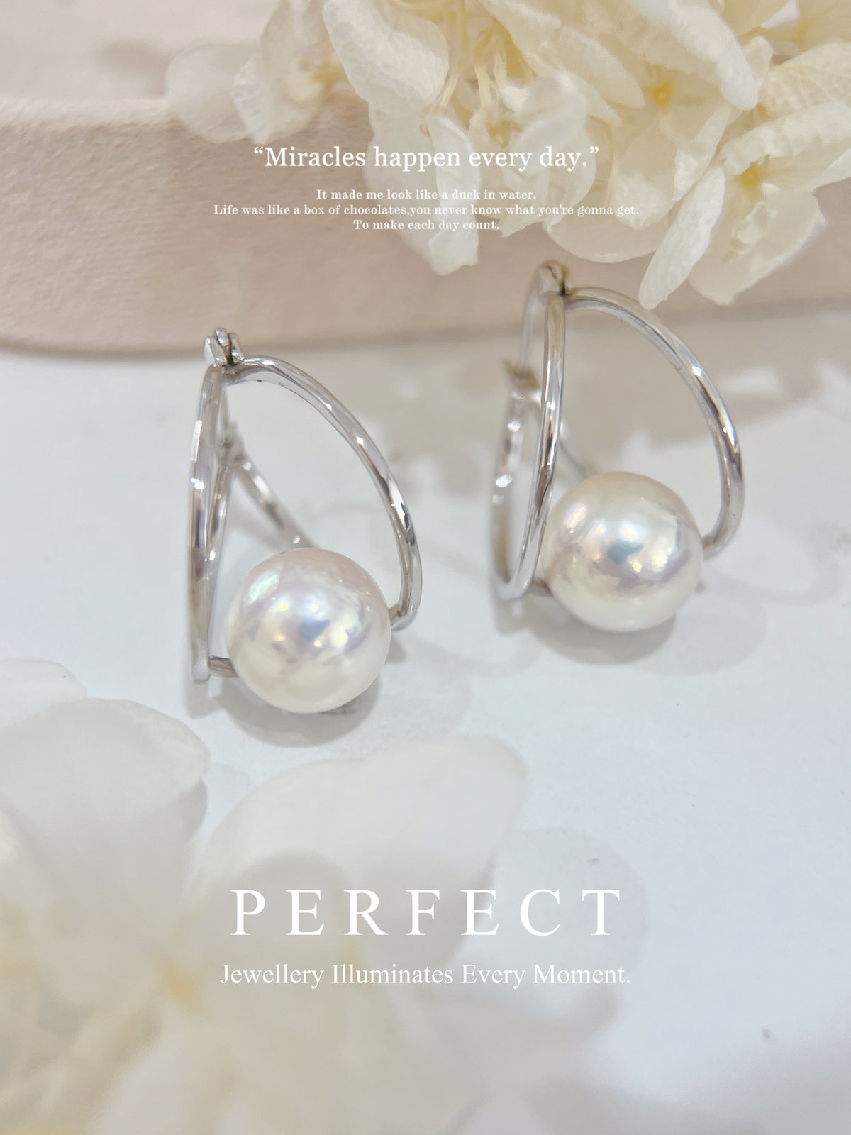 10.4mm Freshwater Pearl S925 Ear Hoop | 淡水極光粉珍珠耳圈