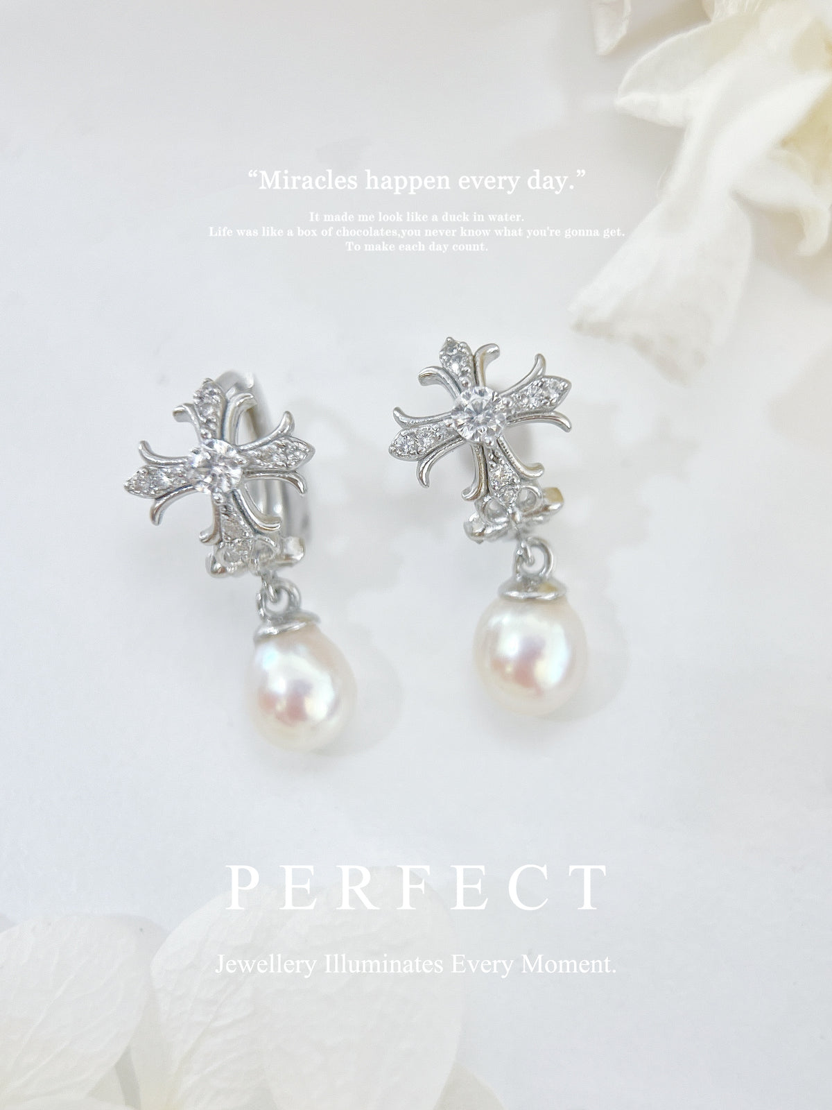 6.3mm Freshwater Pearl Chrome Heart S925 Ear Hoop |淡水水滴珍珠克羅心耳圈