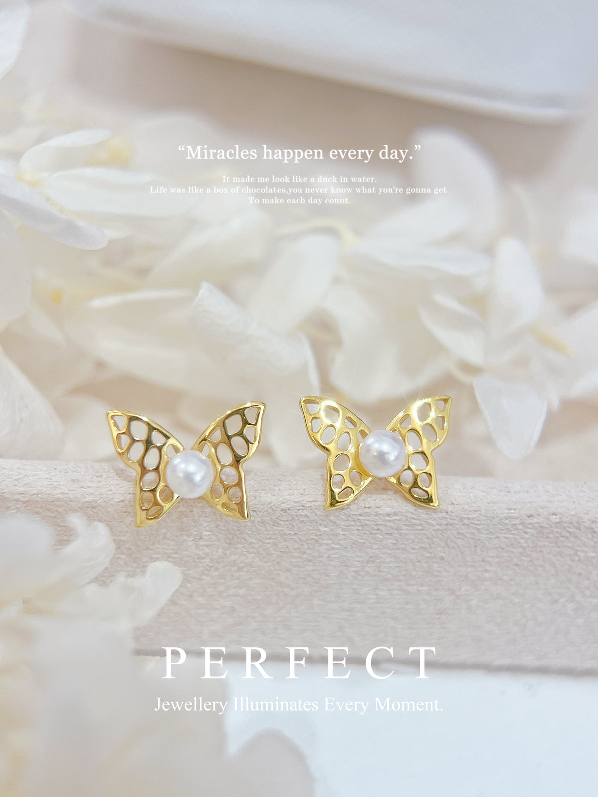 3.5-4mm Freshwater Pearl S925 Nabi Earrings | 淡水珍珠小蝴蝶耳釘