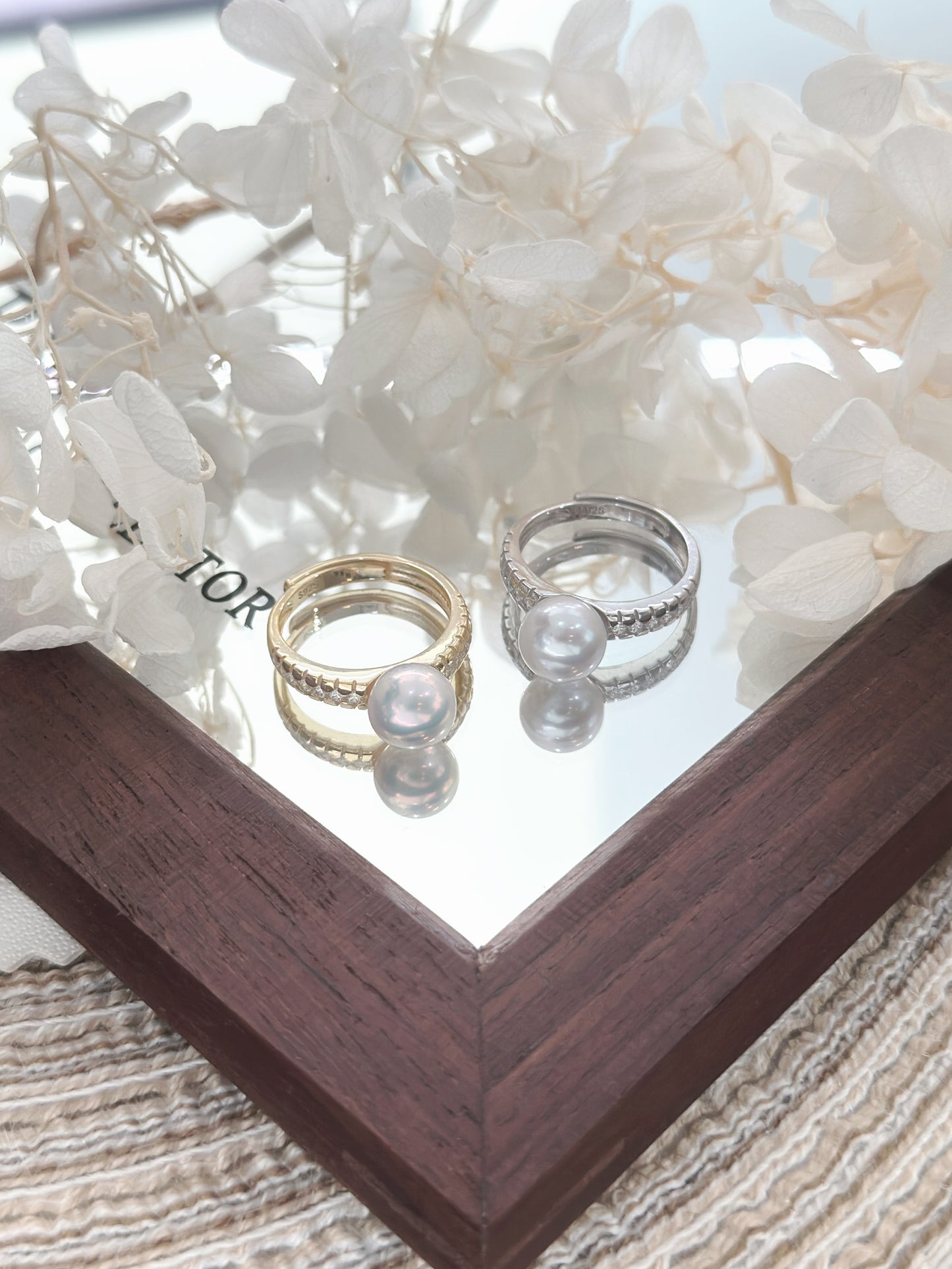 Freshwater Pearl Ss925 Ring | 淡水珍珠重工滿鑲戒指