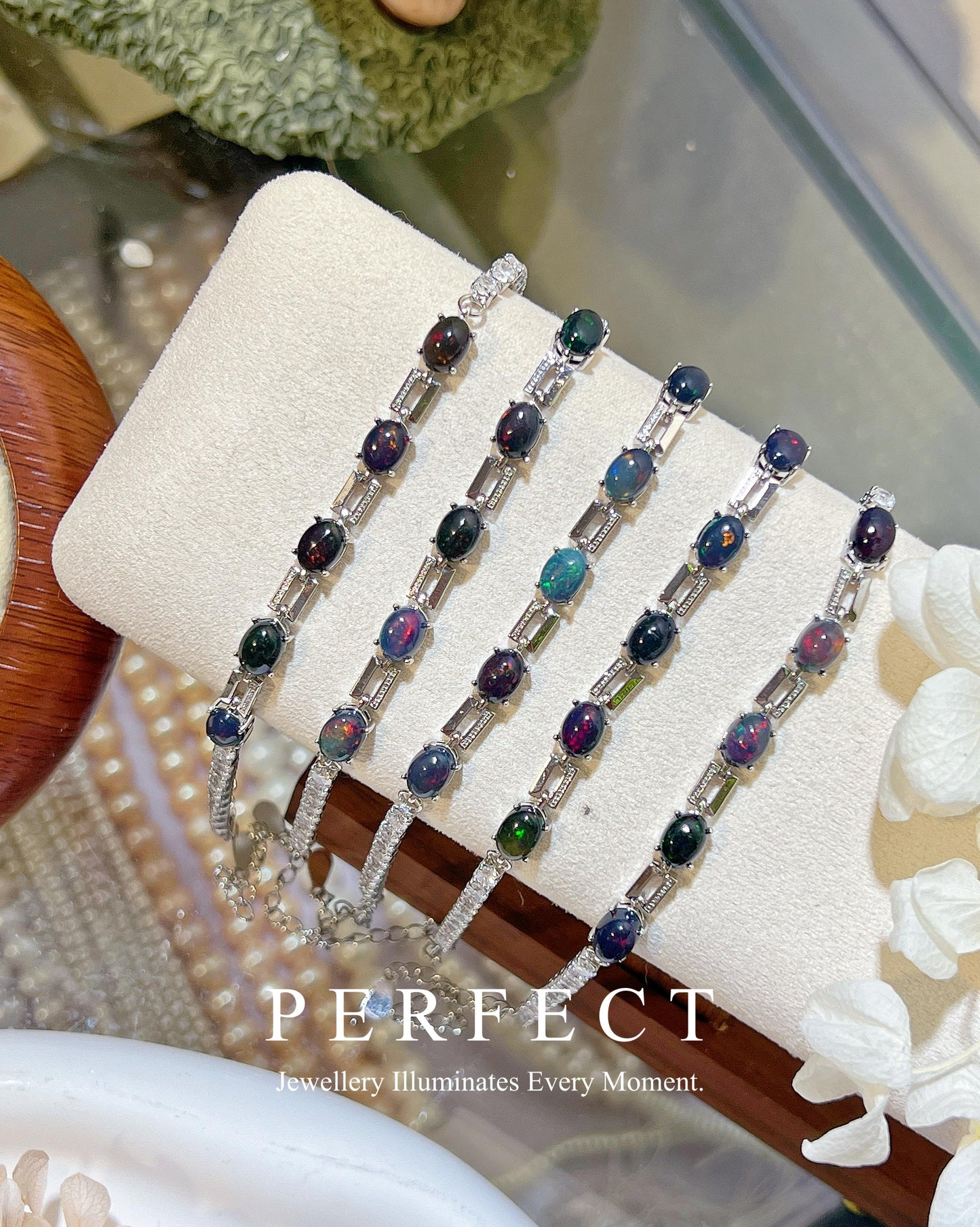 ✨Black Opal Brass Bracelet📎|黑澳寶格仔手鍊✨🖤