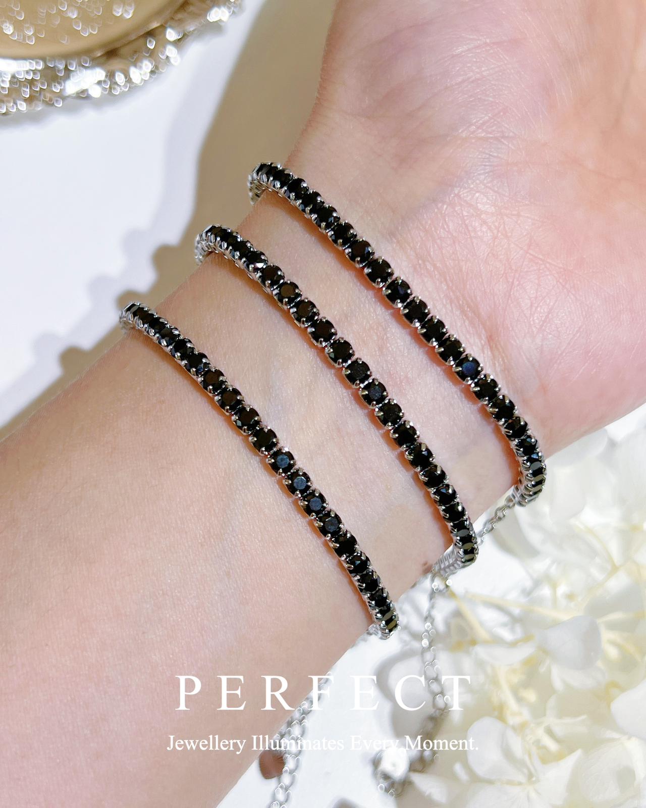 ✨Black Spinel Brass Tennis Bracelet | 🖤黑尖晶網球手鍊🐈⬛✨