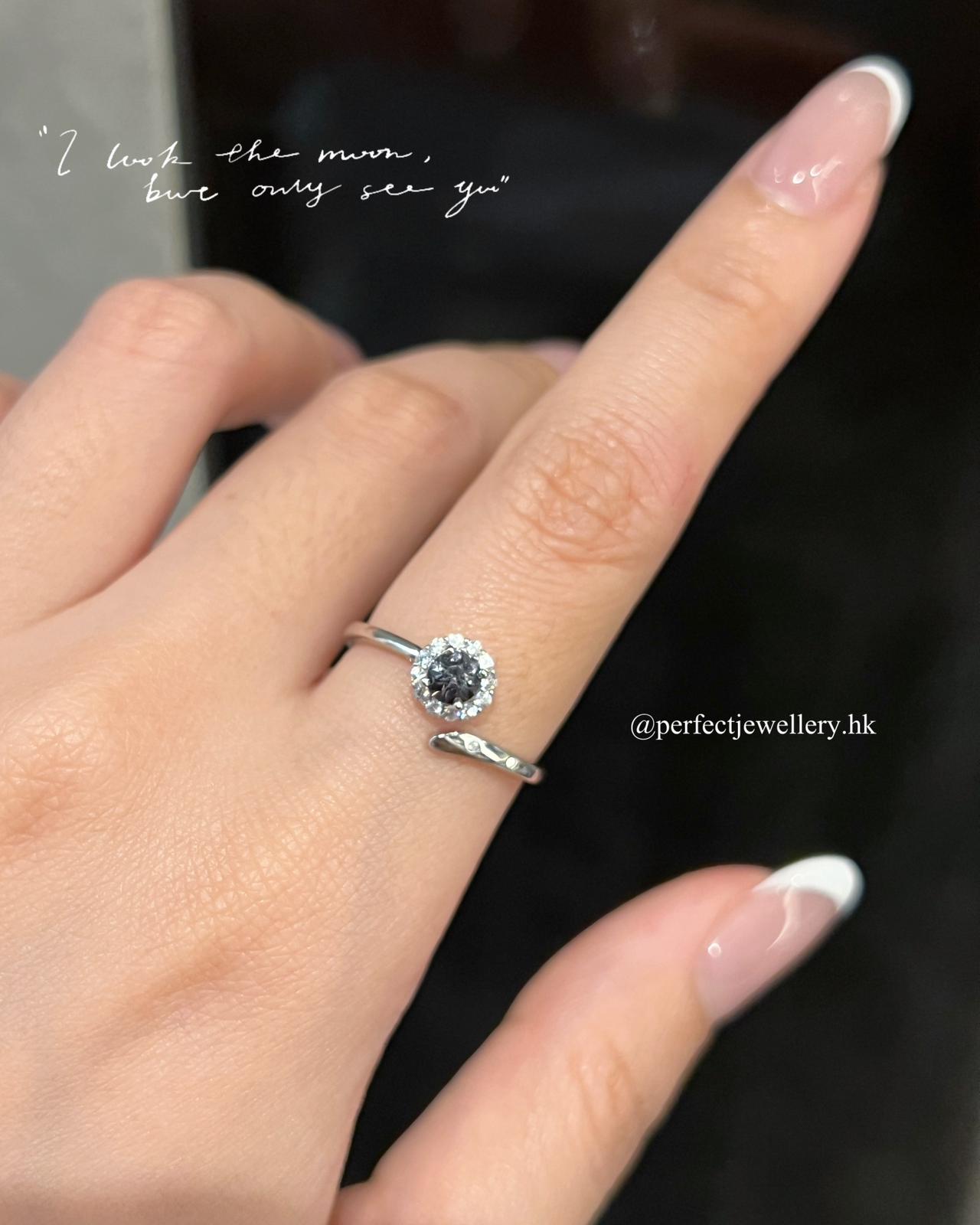✨🐈⬛Grey Spinel S925 Ring | 灰尖晶開口戒✨🩶