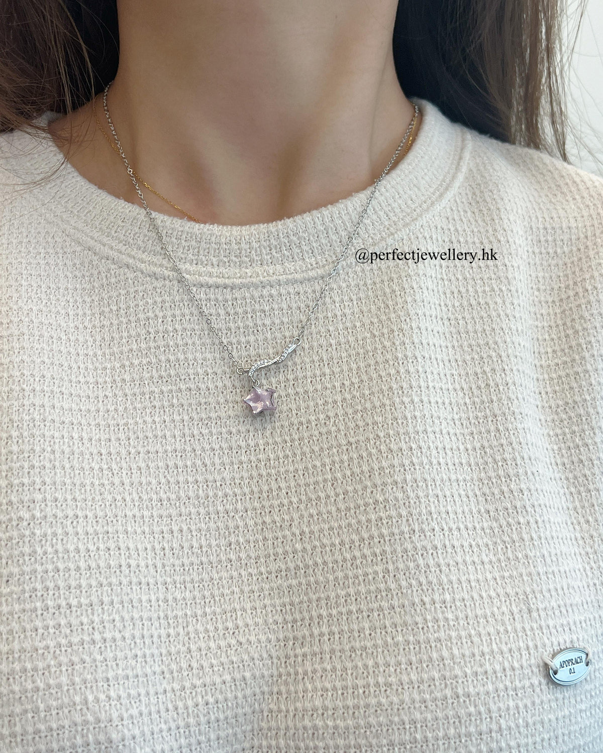 ✨Rose Quartz Brass Necklace | 許願星💫粉水晶頸鏈🩷✨🎀