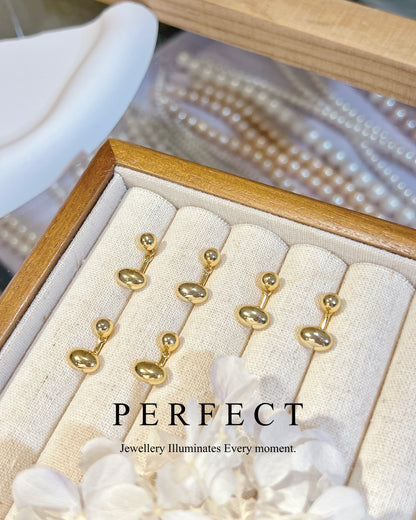 [Golden]⚜️✨Brass Two-ways Earrings | 14K注金小金豆歐美耳釘✨